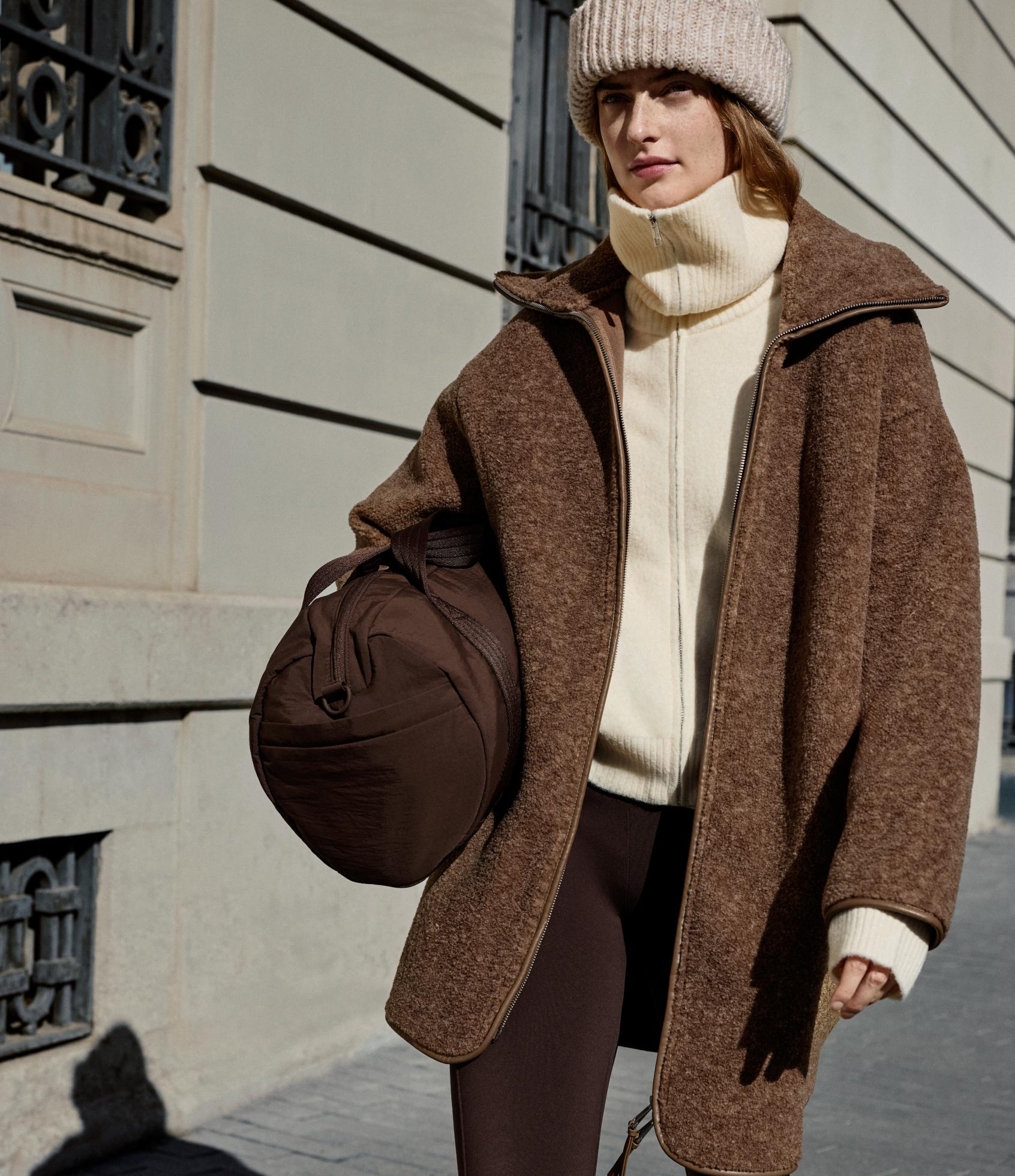 Long faux-shearling jacket