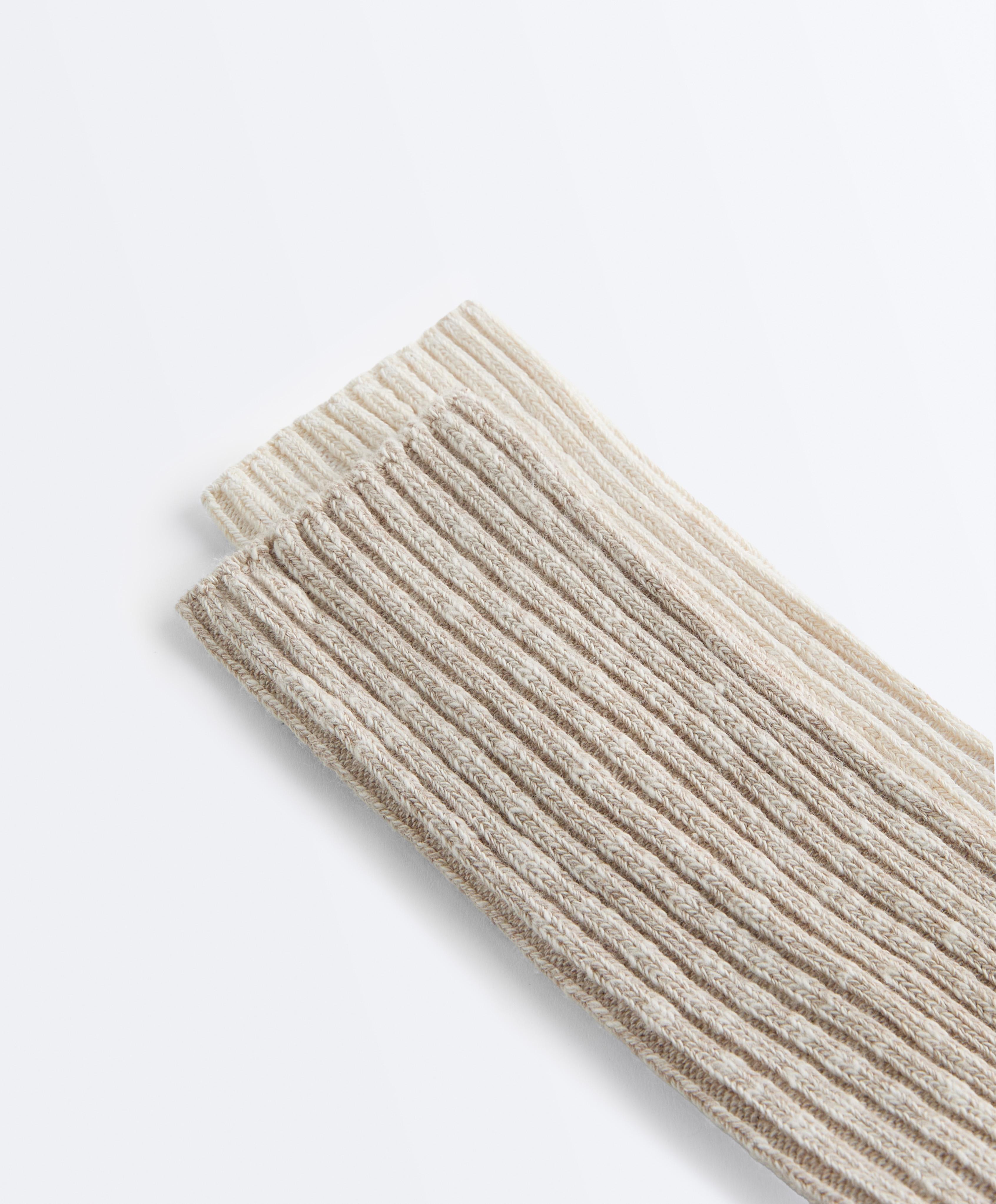 2 pairs of classic rib socks — LIGHT MINK