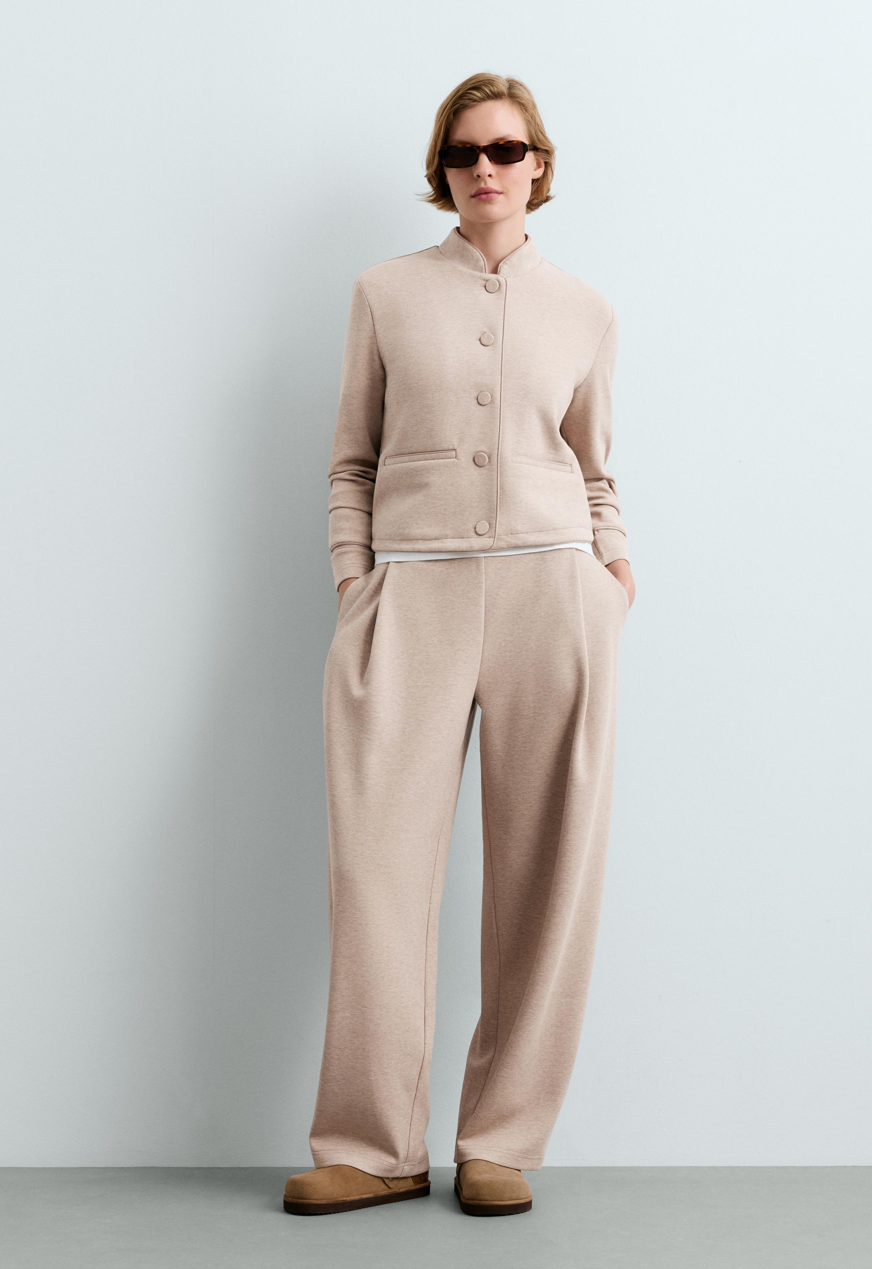 Tuxedo collar cotton jacket