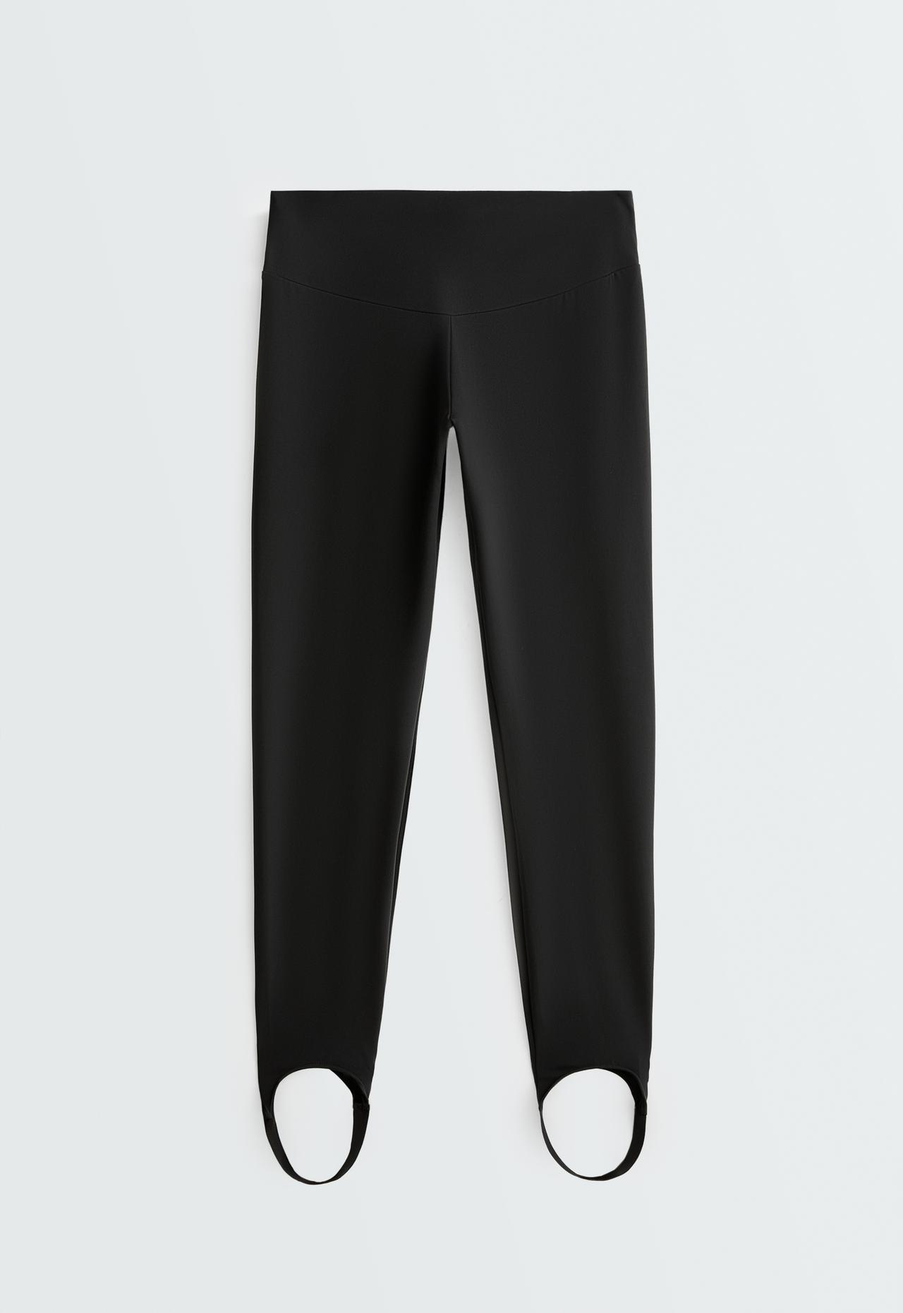 Comfortlux high rise 65cm ankle-length stirrup leggings — BLACK