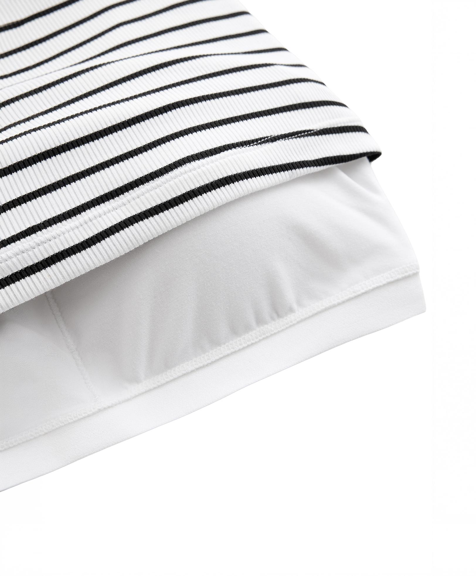 Long modal rib stripe tank top — BLACK