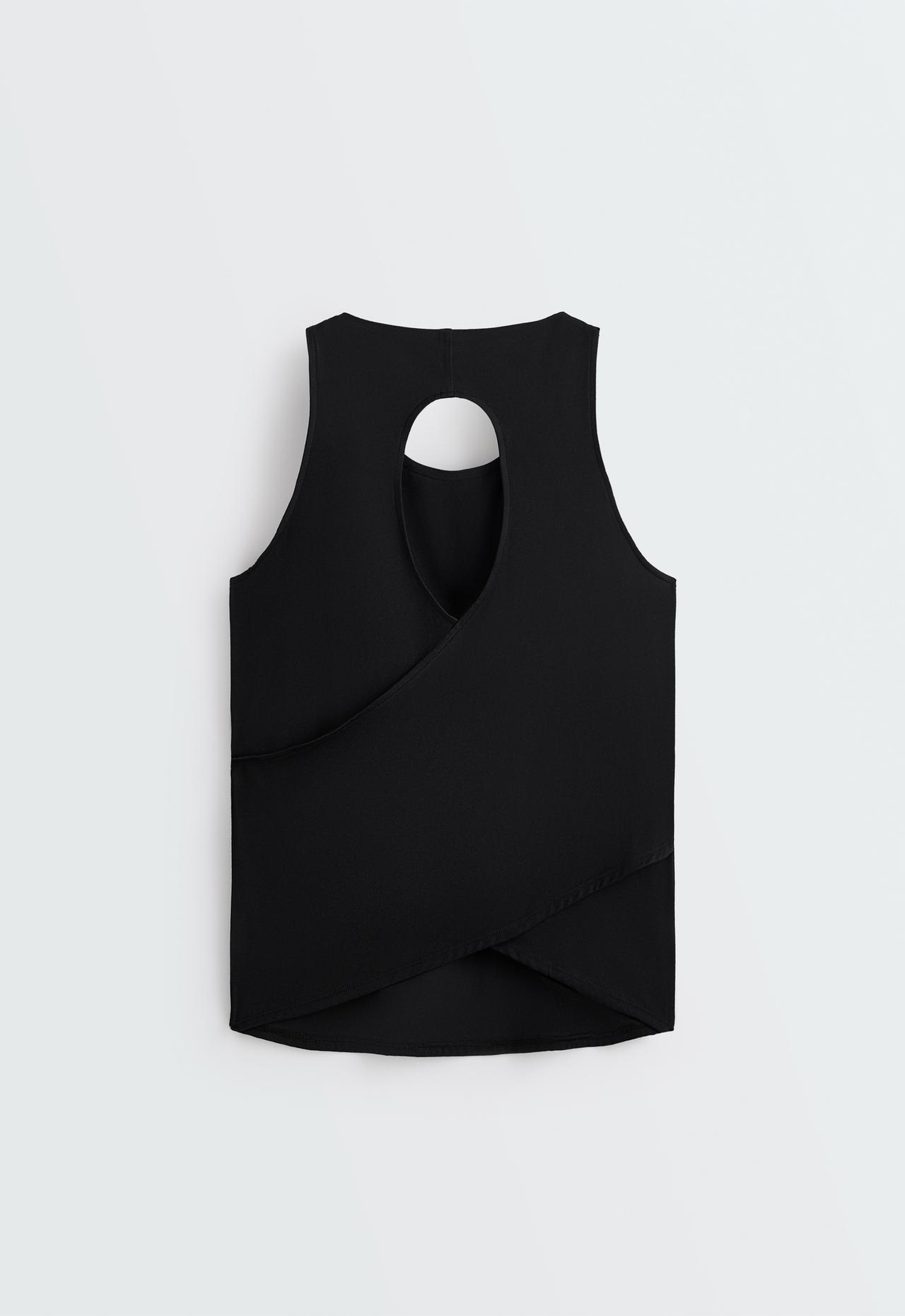 Comfortlux cross-back T-shirt — BLACK