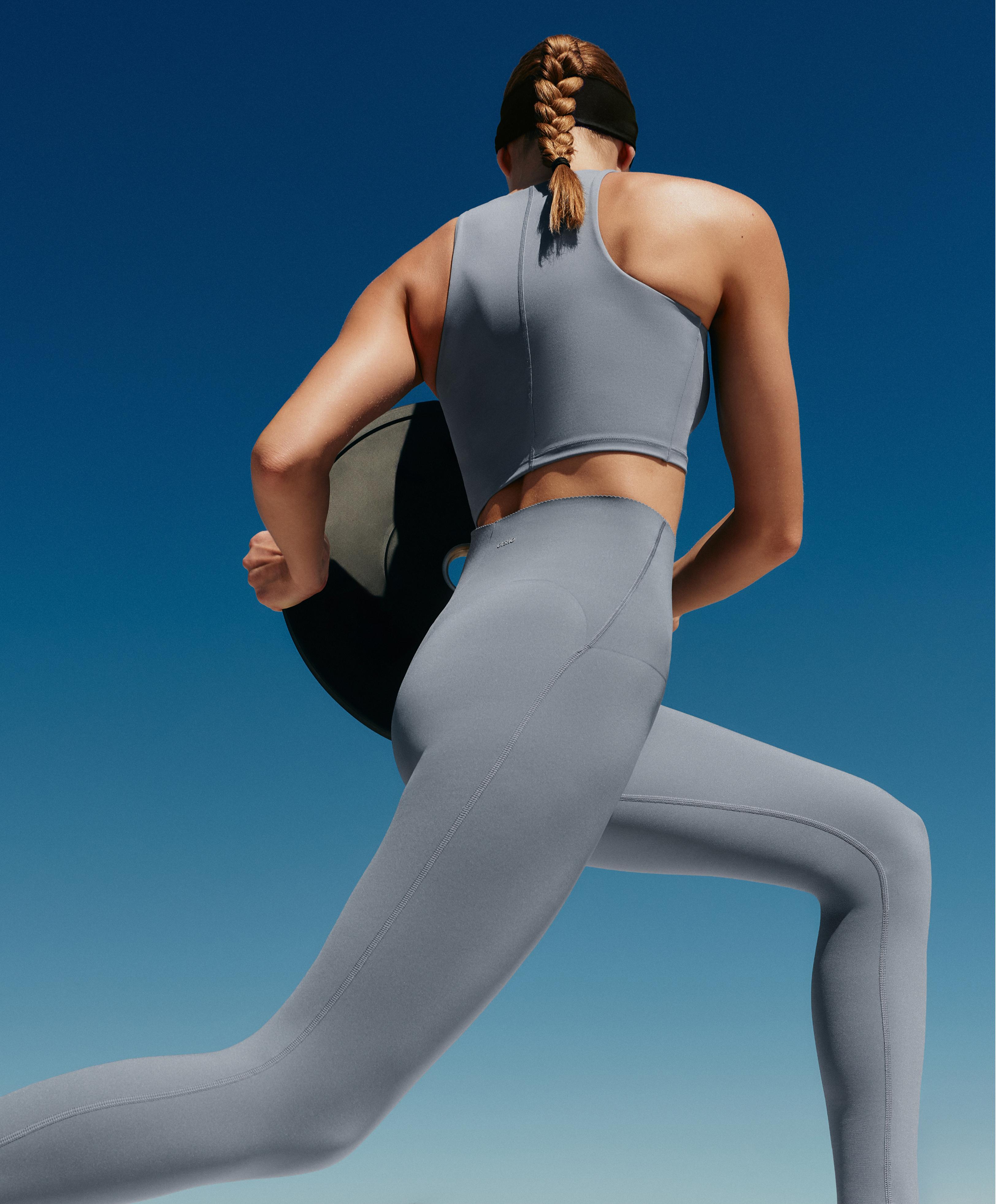 Compressive seam tank top — MID GREY-BLUE