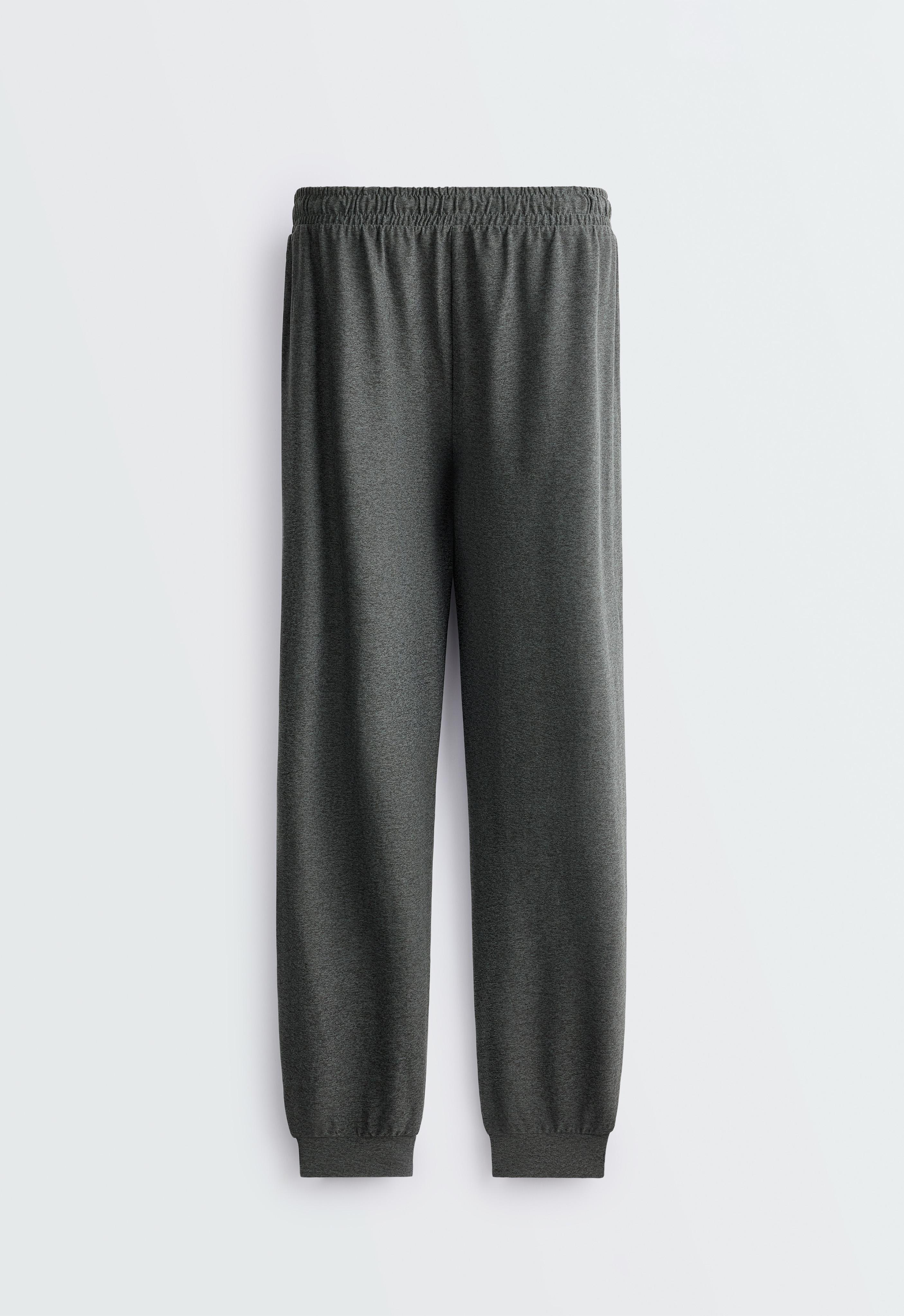 Comfortlux slim fit heathered jogger trousers — DARK GREY MELANGE