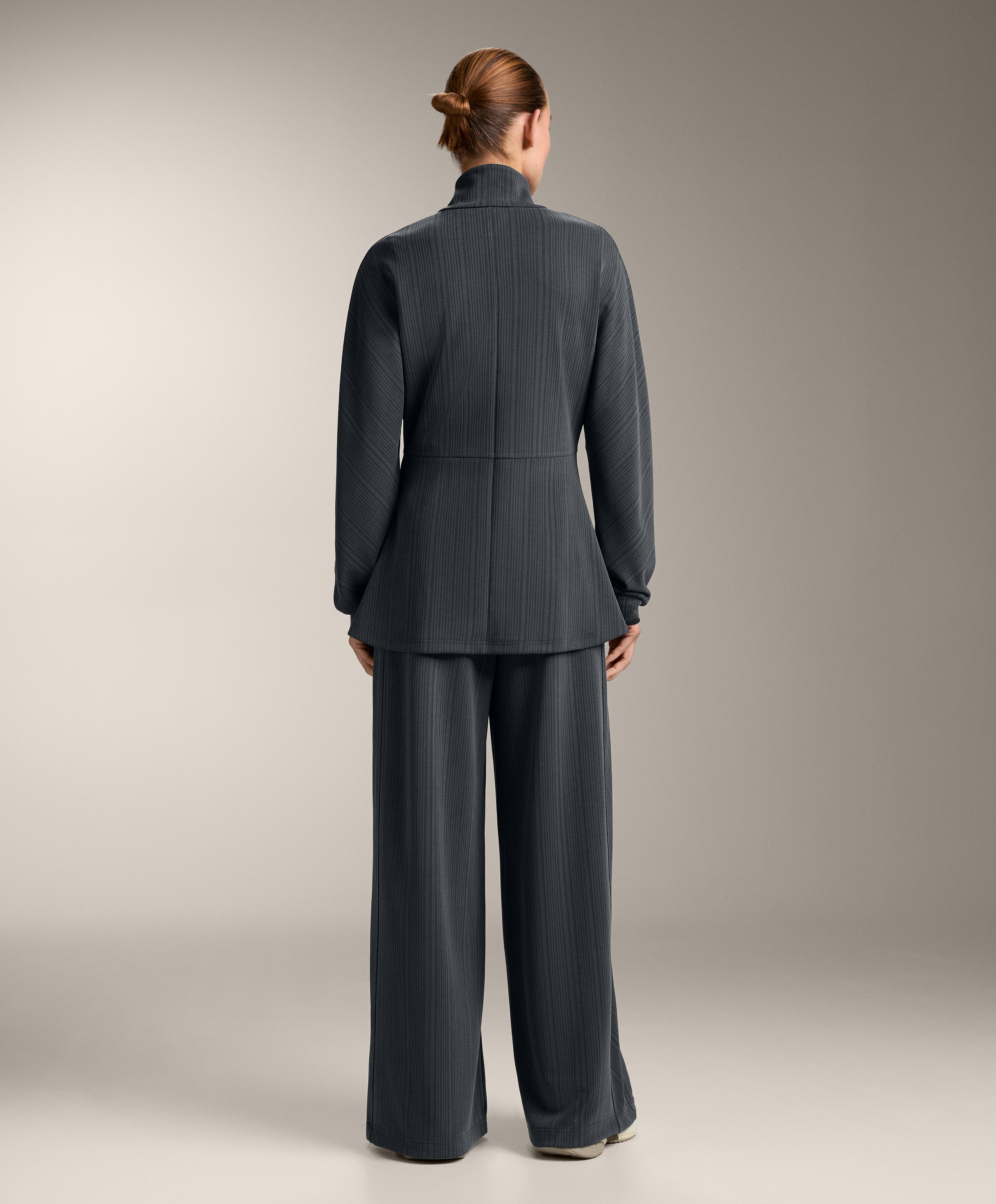 Long asymmetrical stripe jacket with modal — ASPHALT
