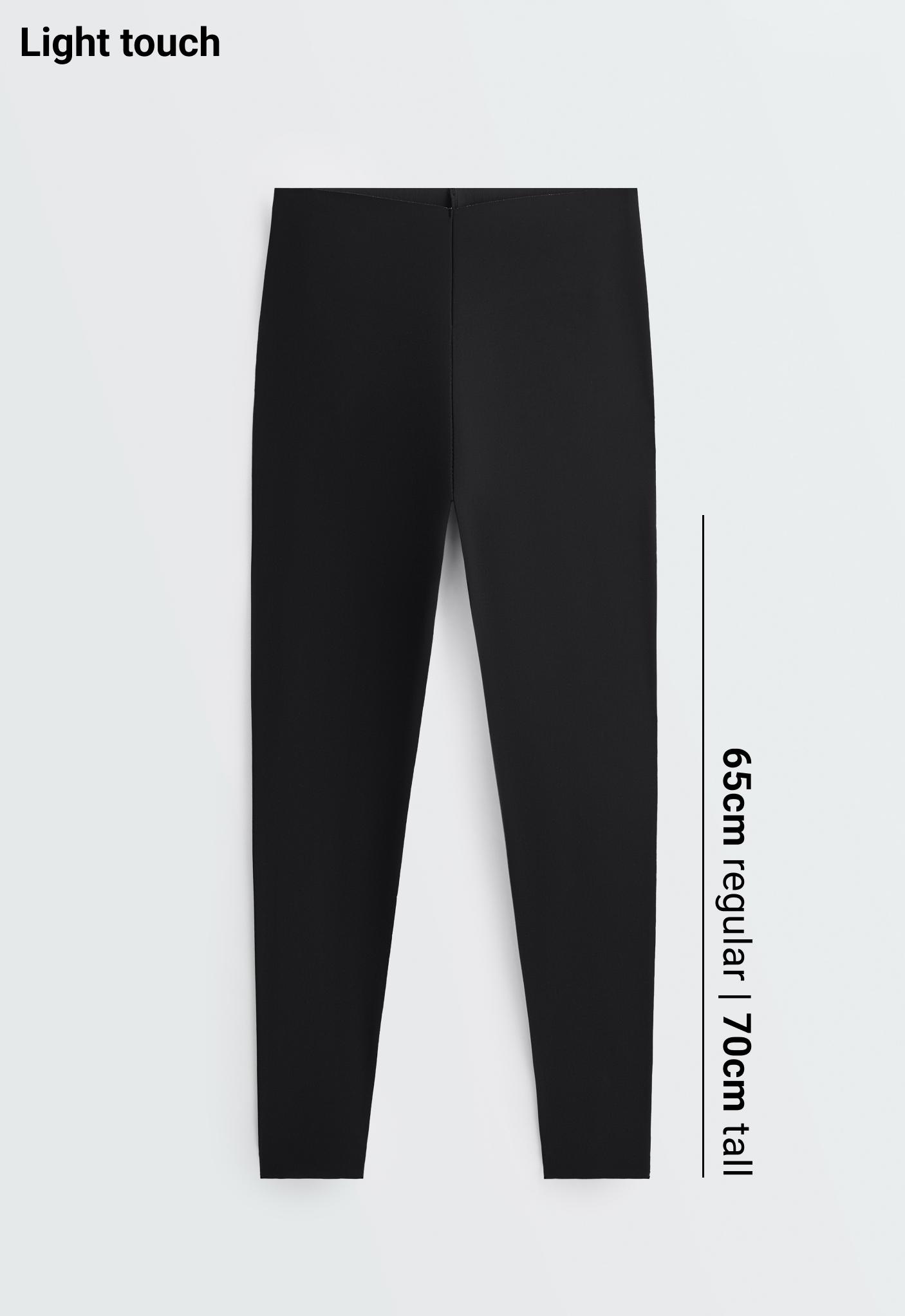 V-cut Light Touch 65cm high-rise ankle-length leggings — BLACK