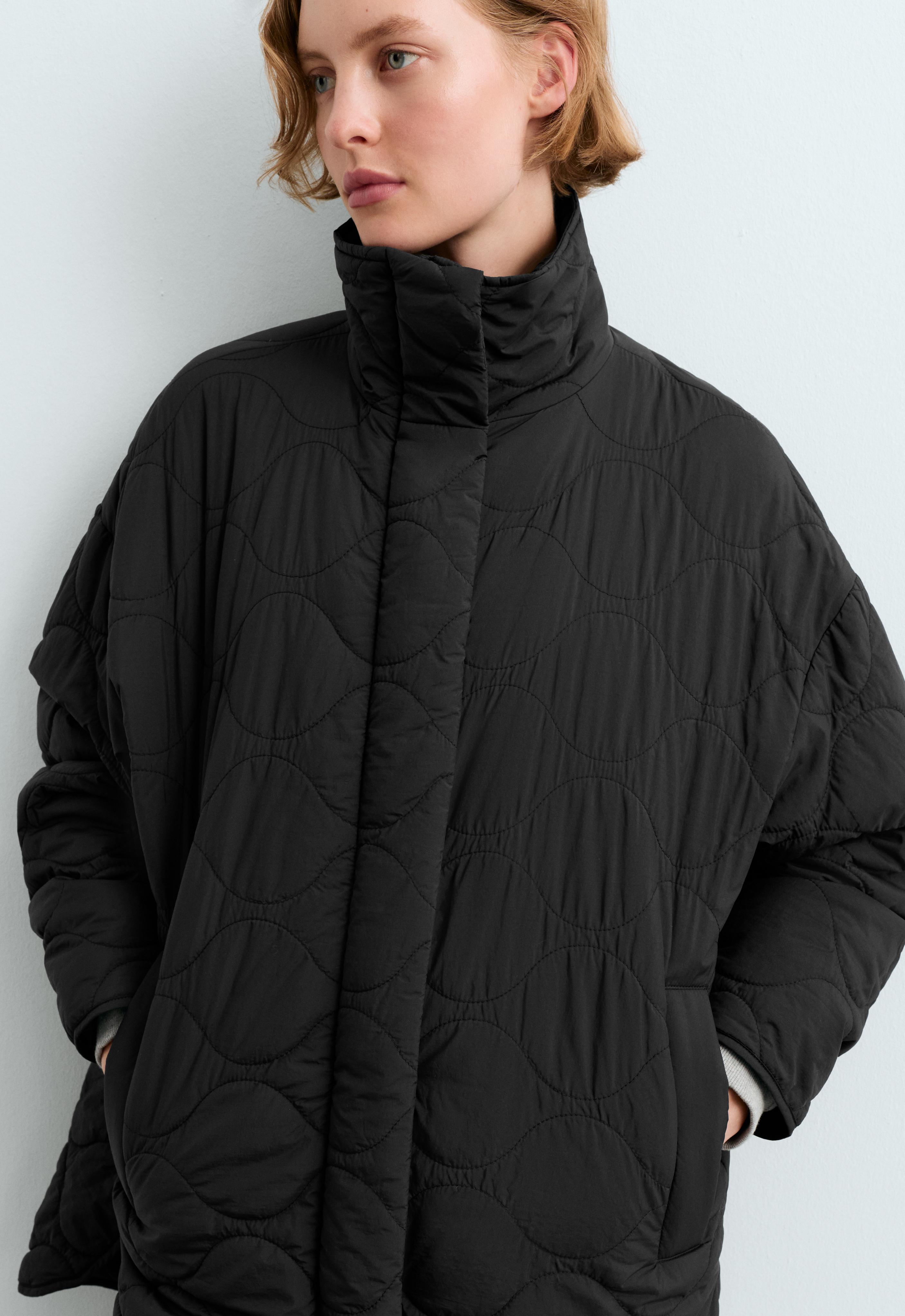 FELLEX® AEROGEL water-repellent padded midi jacket — BLACK