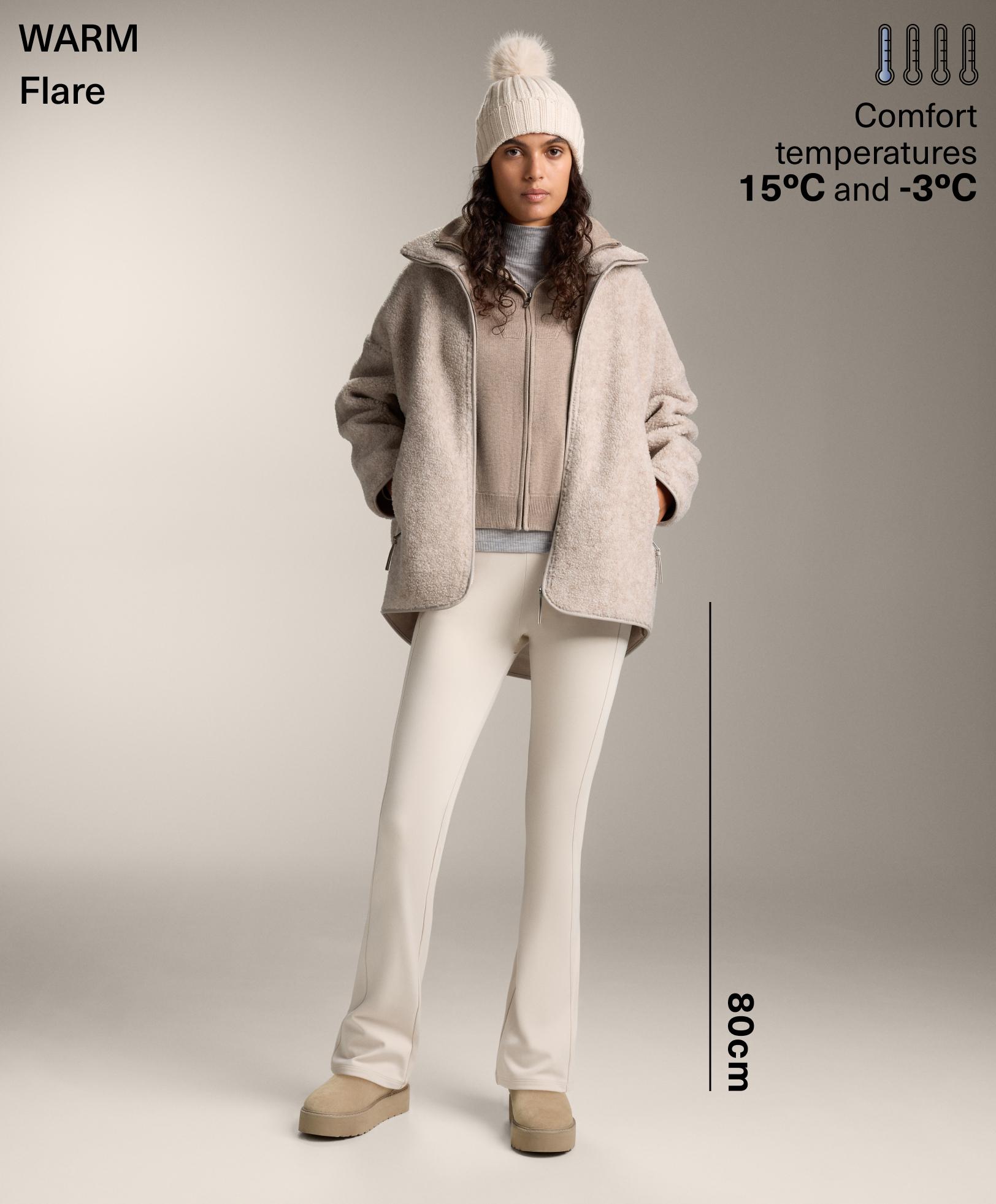 High rise warm flare trousers with pockets - Sale