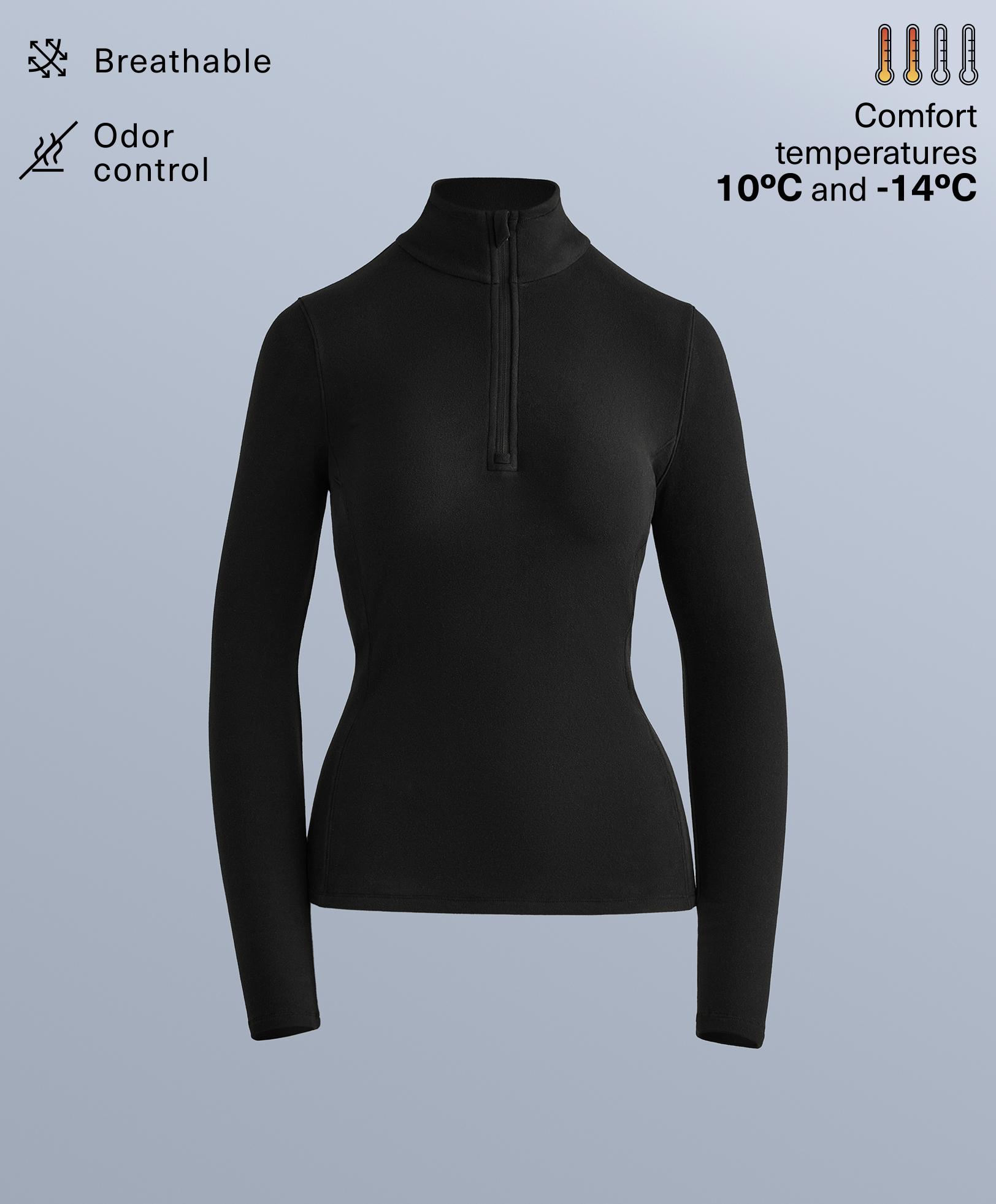 T-shirt thermique polaire base layer demi-zip T-shirt thermique polaire base layer demi-zip