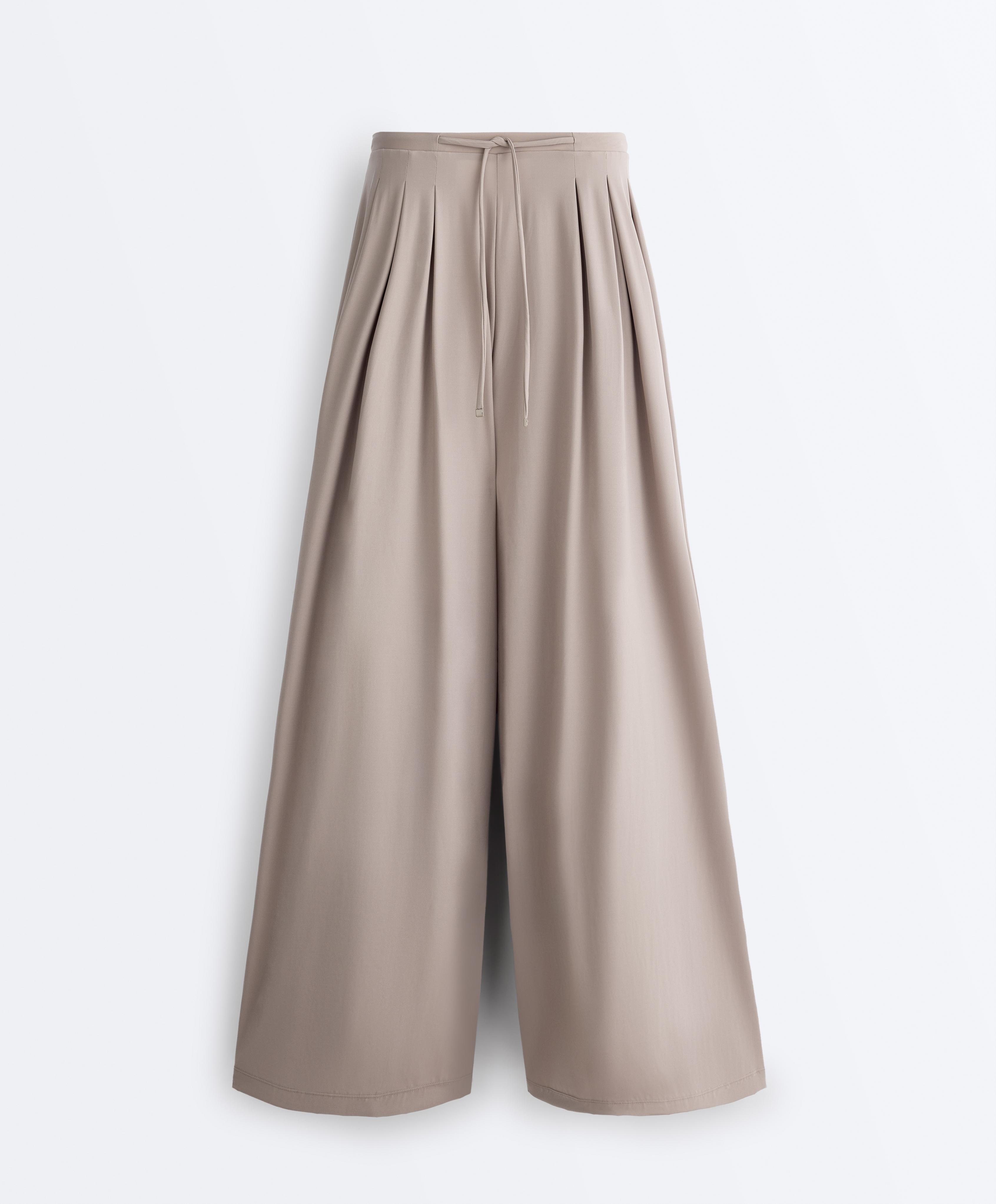 Light Touch wide leg trousers — PALE TAUPE