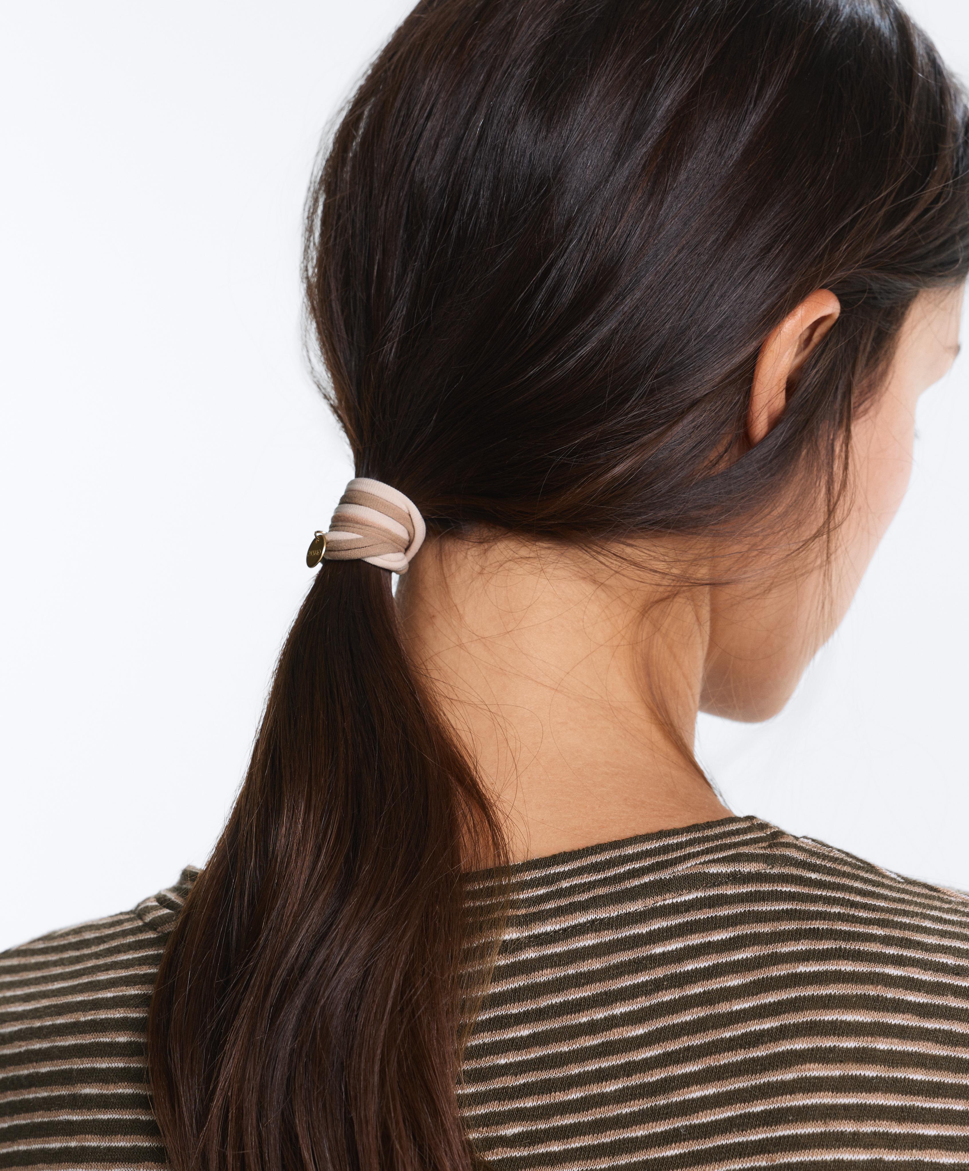 6 Oysho plaque hair ties — BLUE-GREY