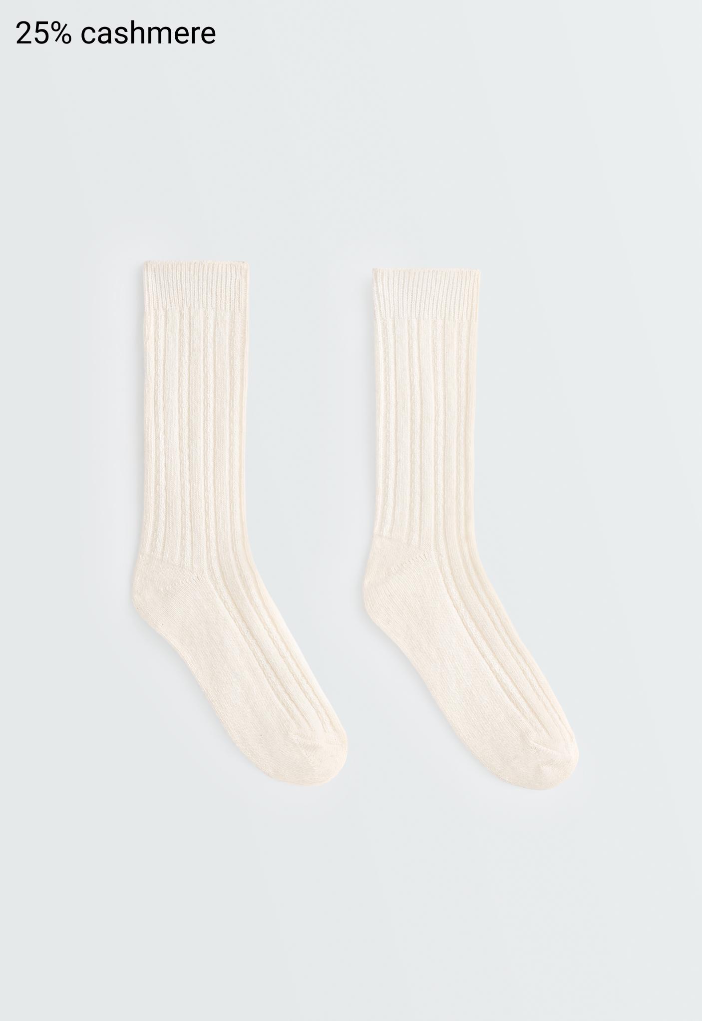 Classic socks in 25% cashmere 11% wool — ECRU