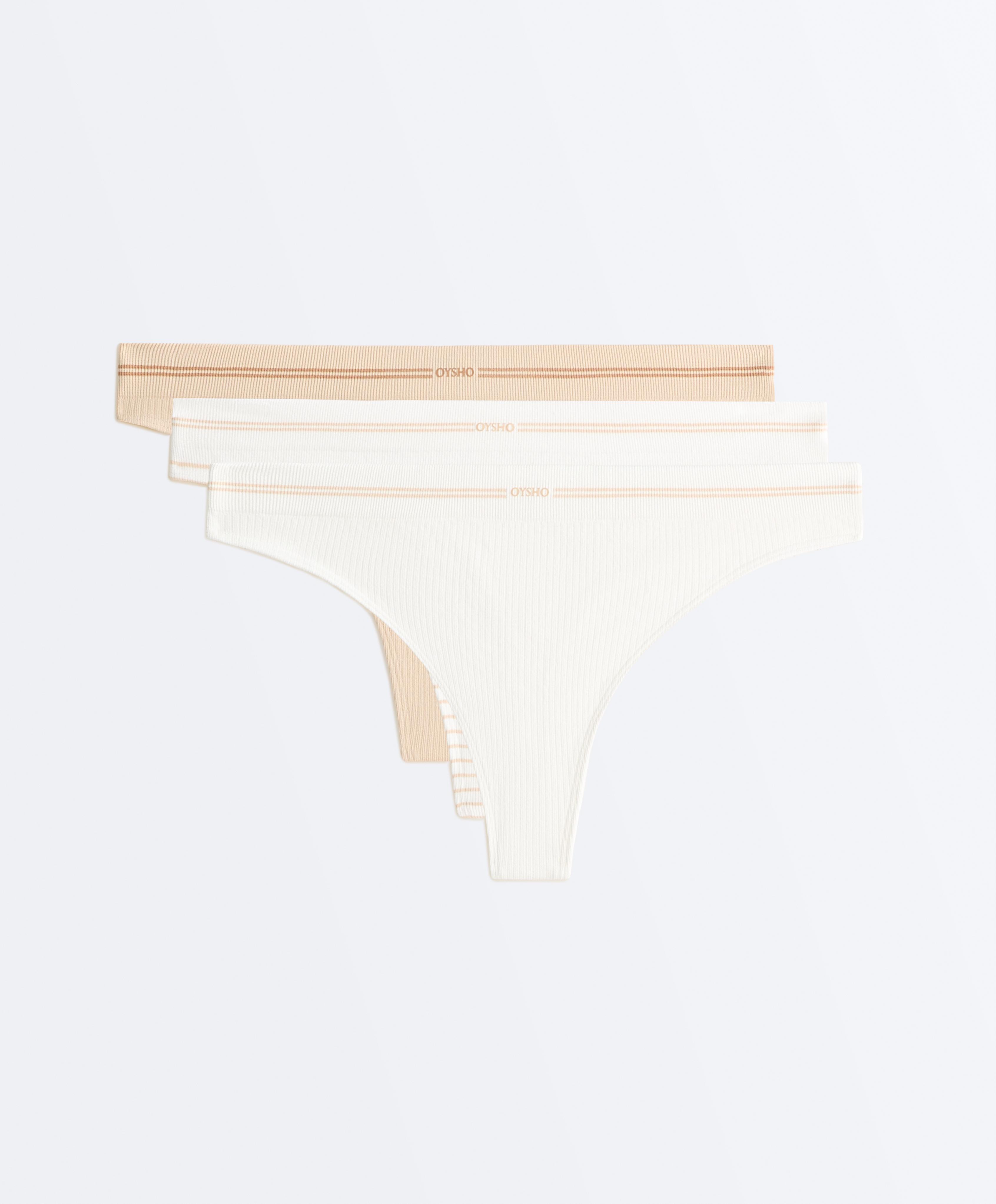 3 seamless rib polyamide blend thongs