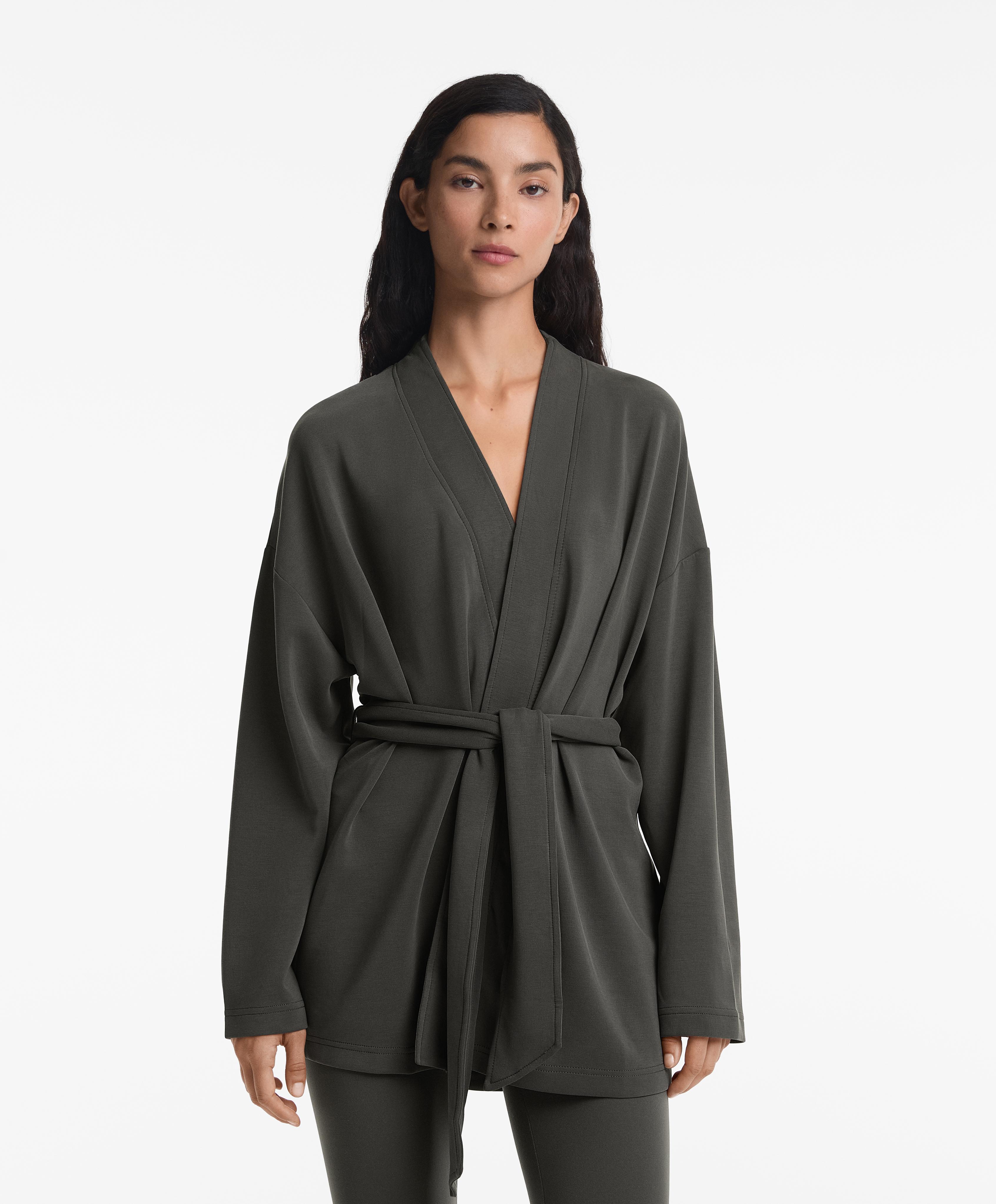 Long kimono jacket with soft-touch modal Long kimono jacket with soft-touch modal