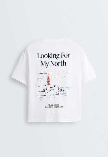 Boxy print cotton blend T-shirt — WHITE  6