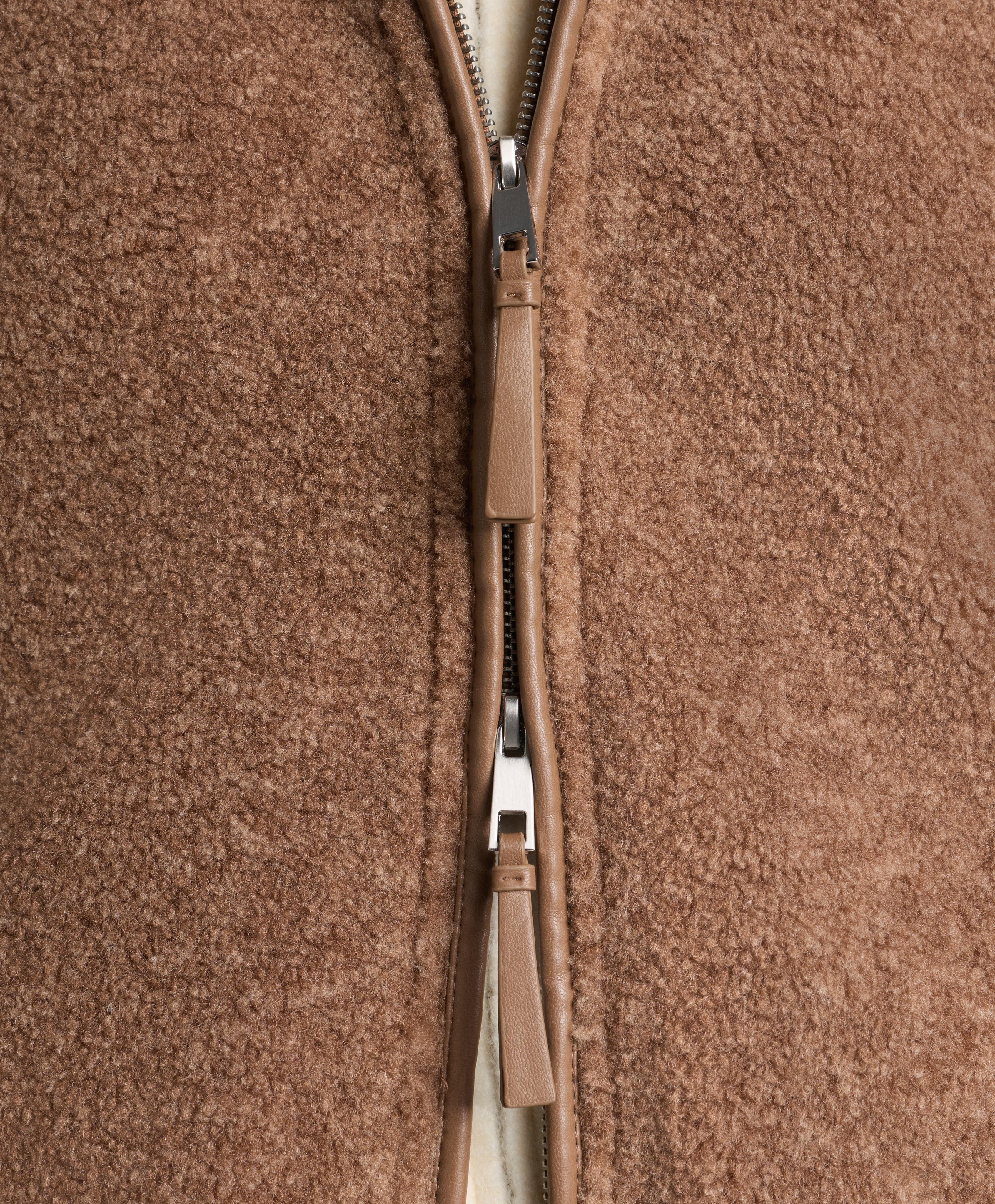 Long faux-shearling jacket — TAN MELANGE