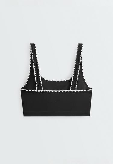 Medium-support Comfortlux sports bra with contrast seams — BLACK 7