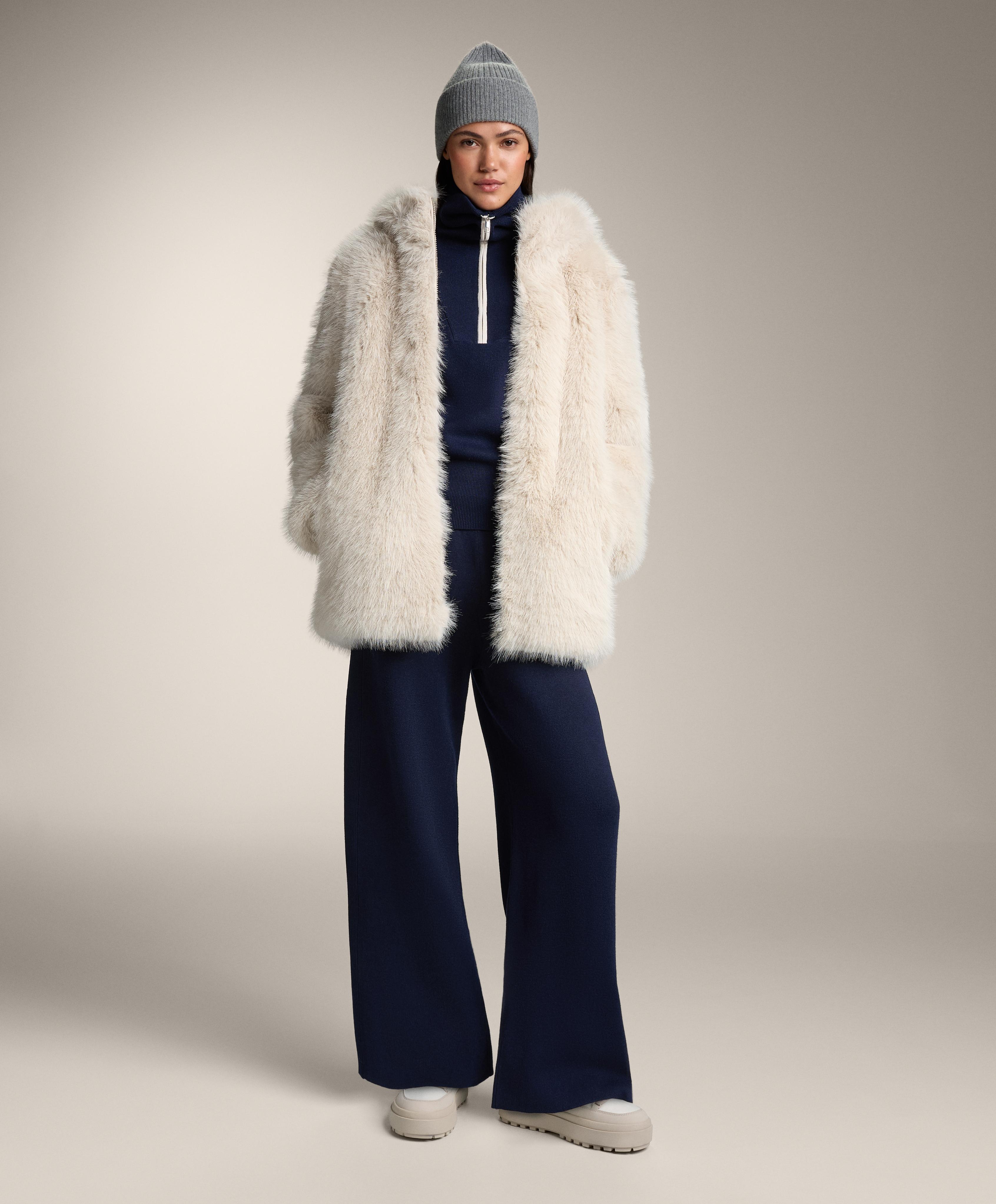 Half-zip high-neck jumper — NAVY BLUE