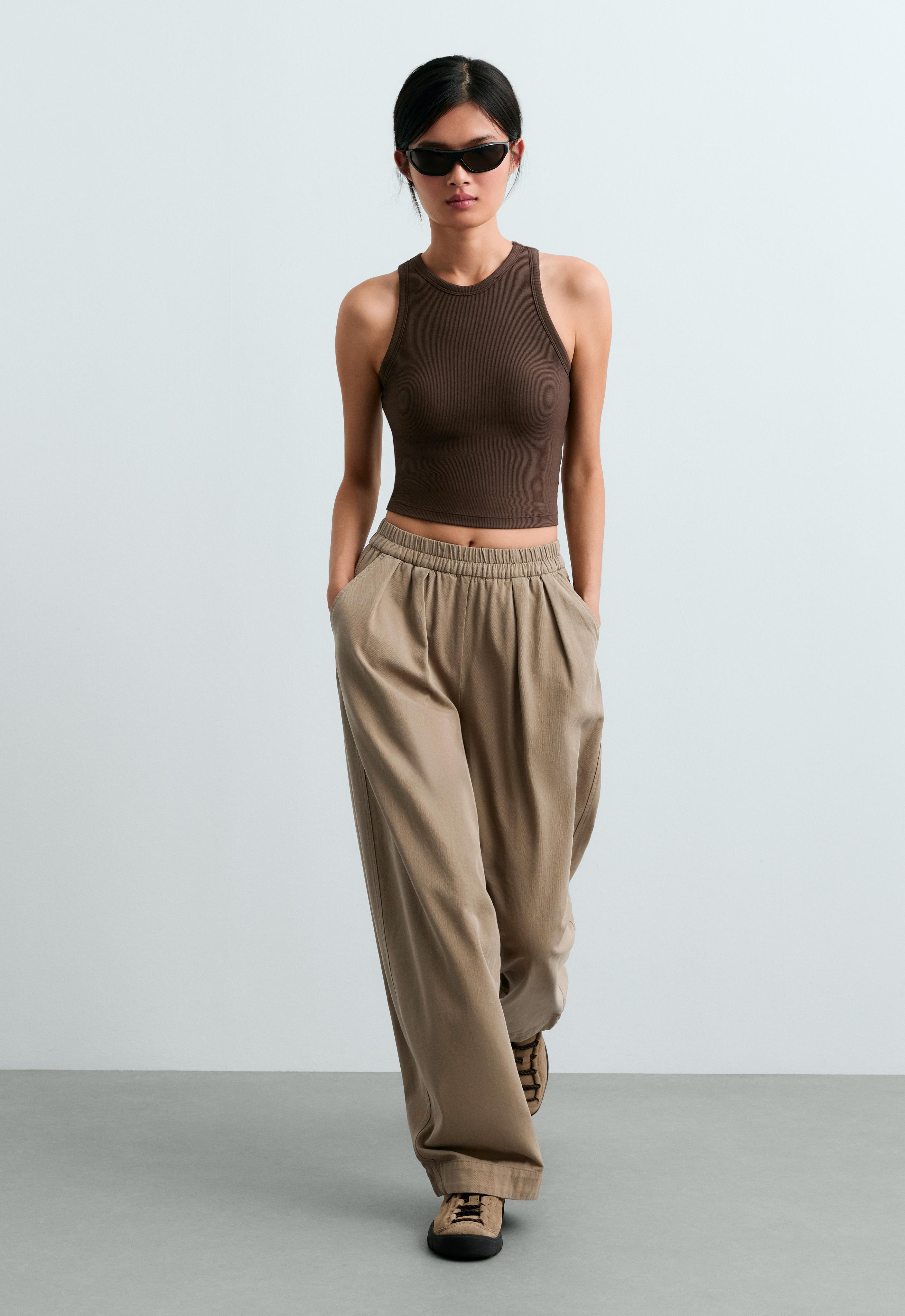 Rib modal blend long tank top Rib modal blend long tank top