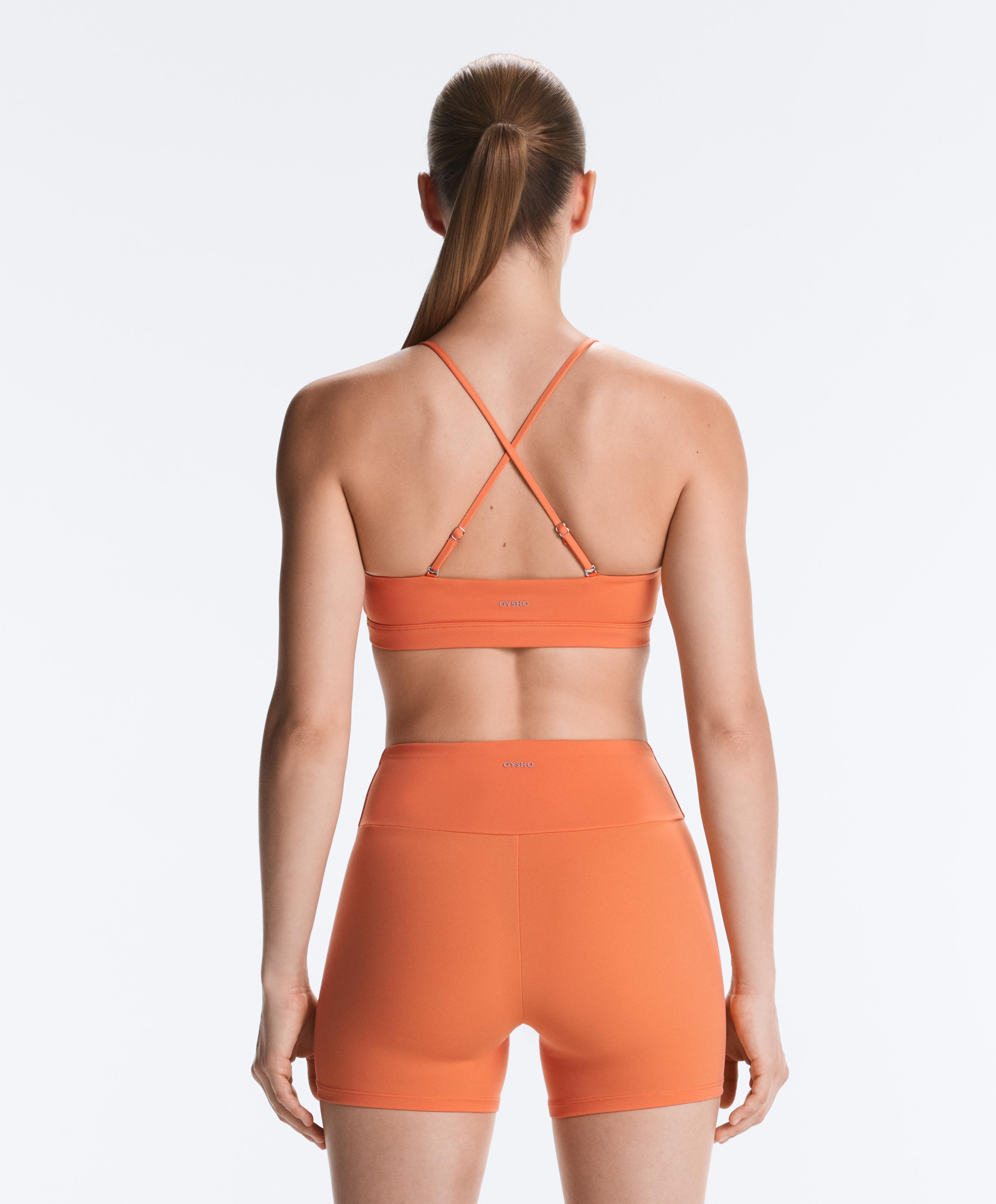 Low-support Comfortlux sports bra with straps — WASHED ORANGE