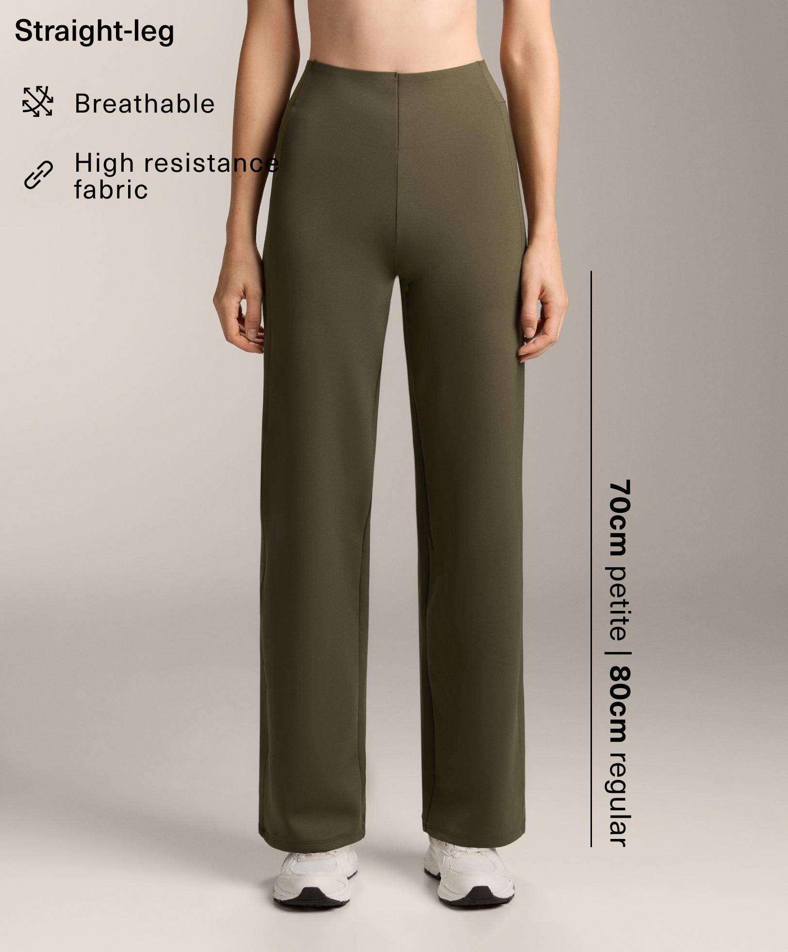 Pantalon droit effet néoprène