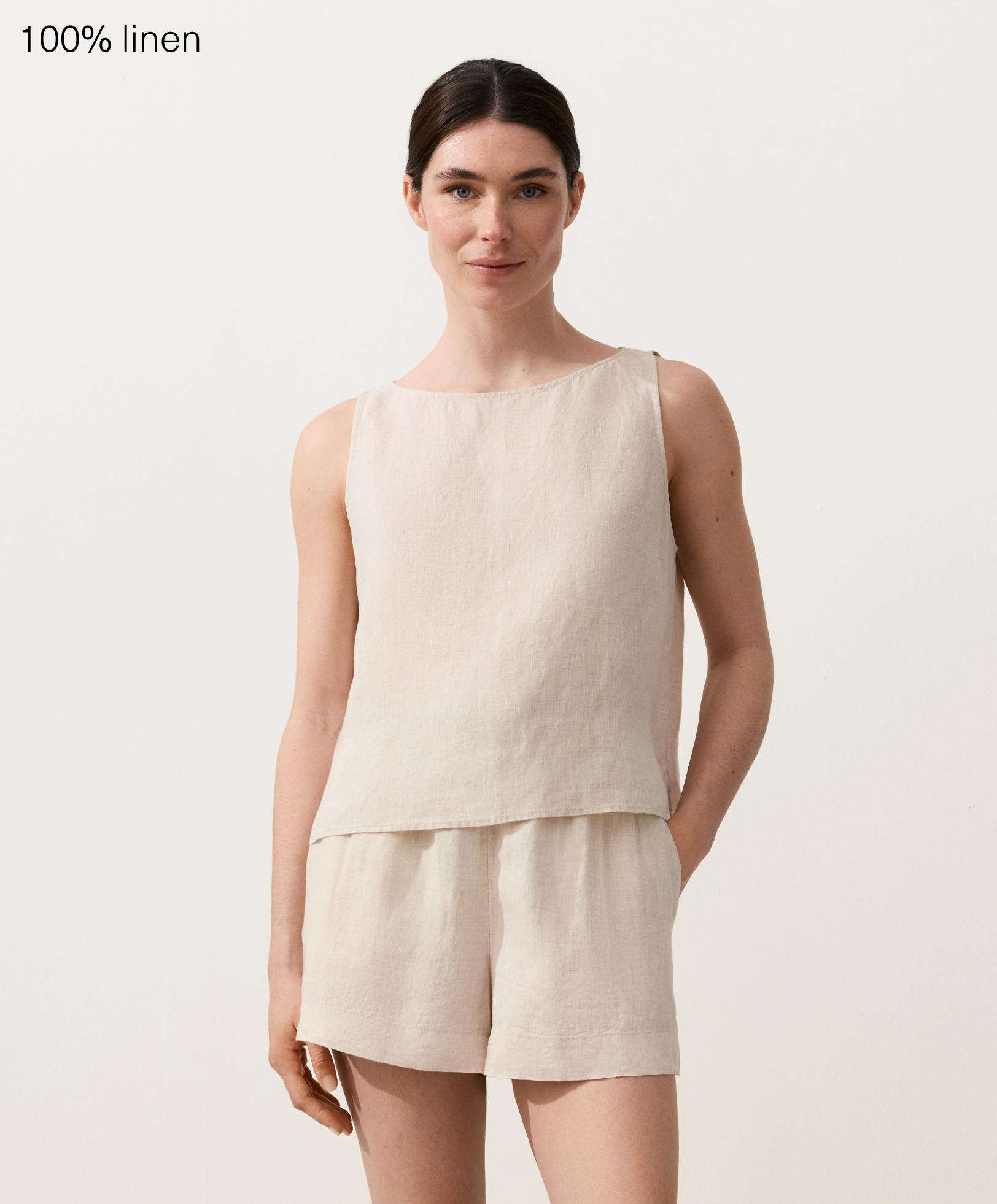 100% linen square Top