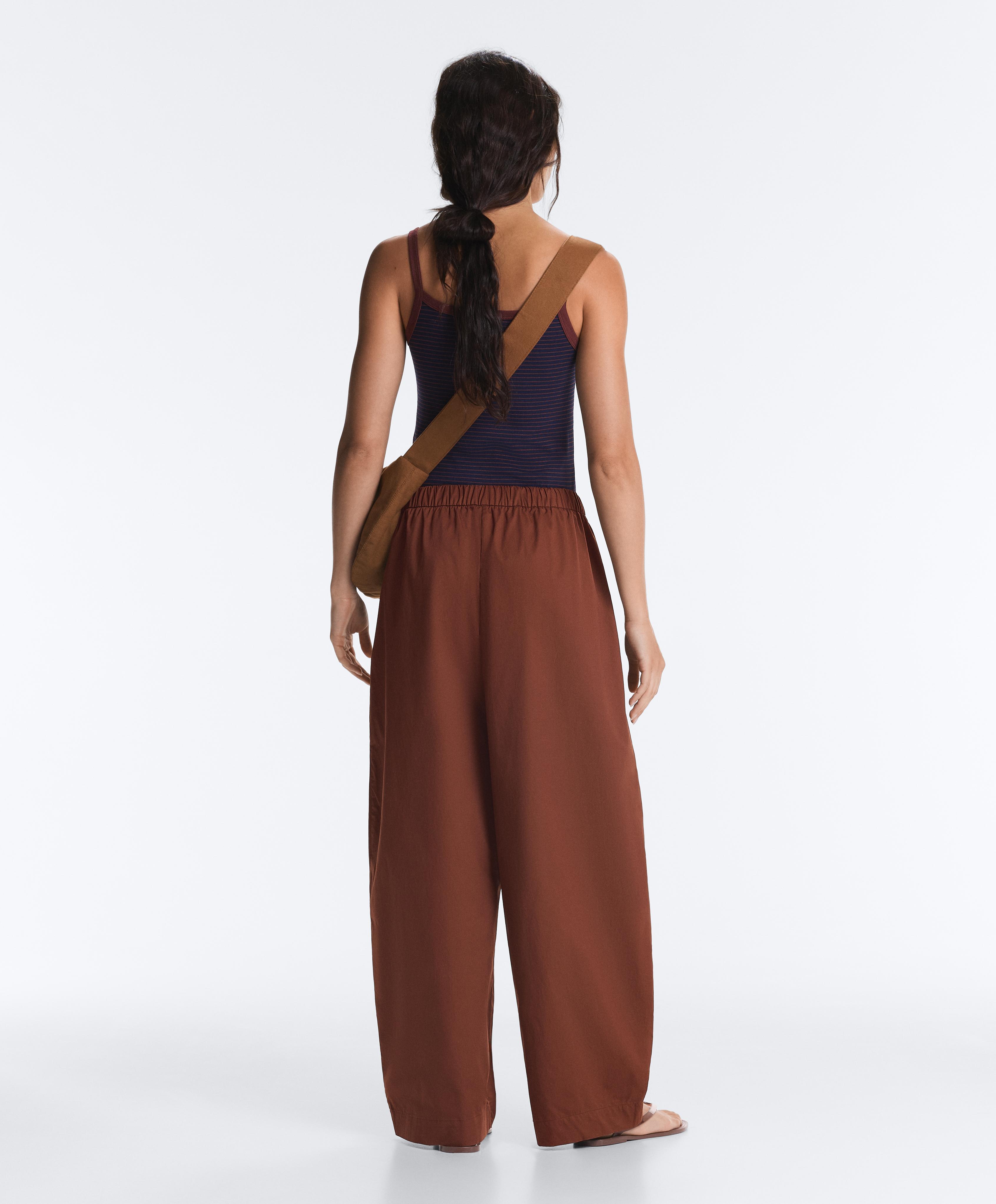100% cotton tapered trousers — TERRACOTTA