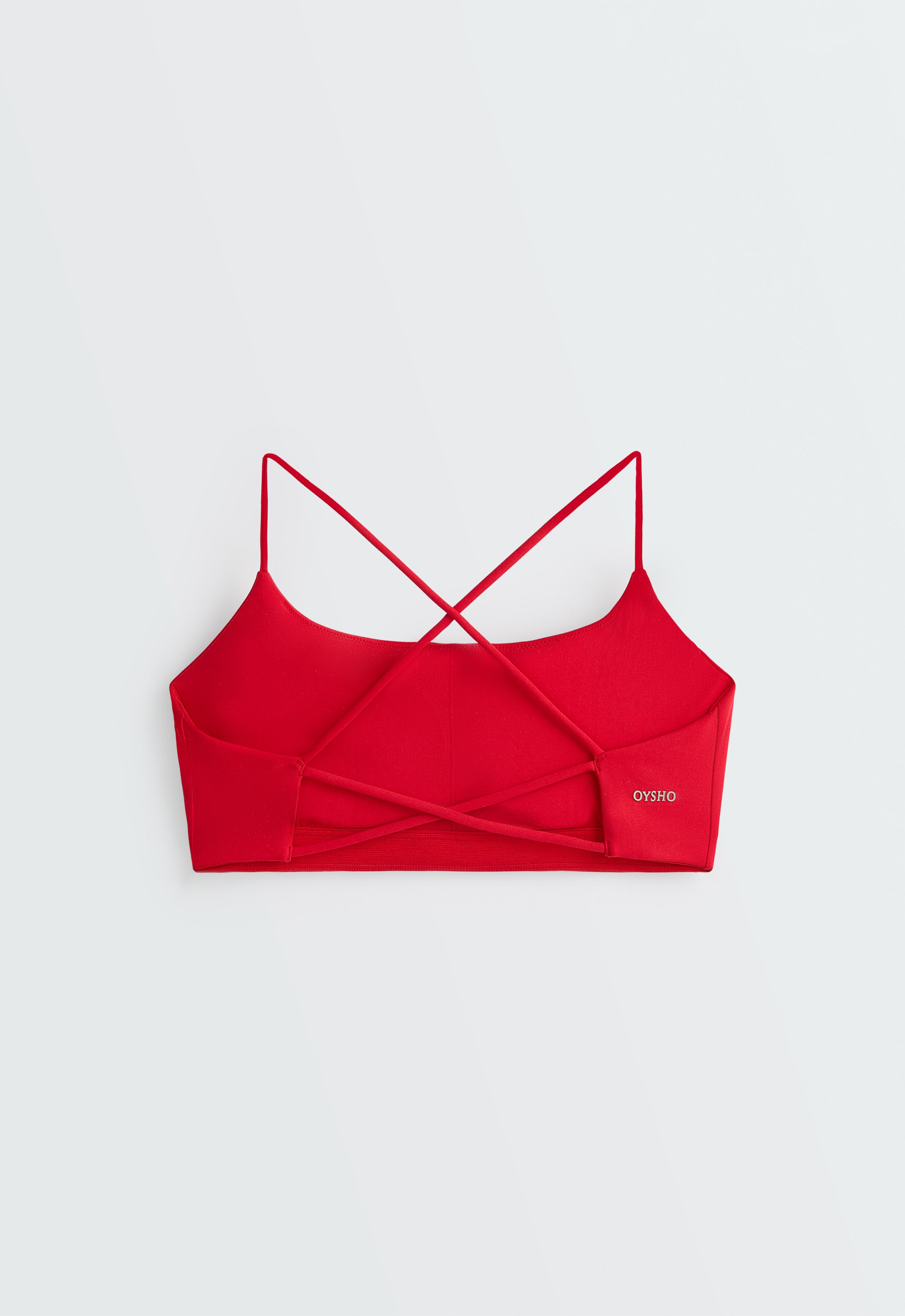 Low-support Comfortlux crossover sports bra — STRONG RED