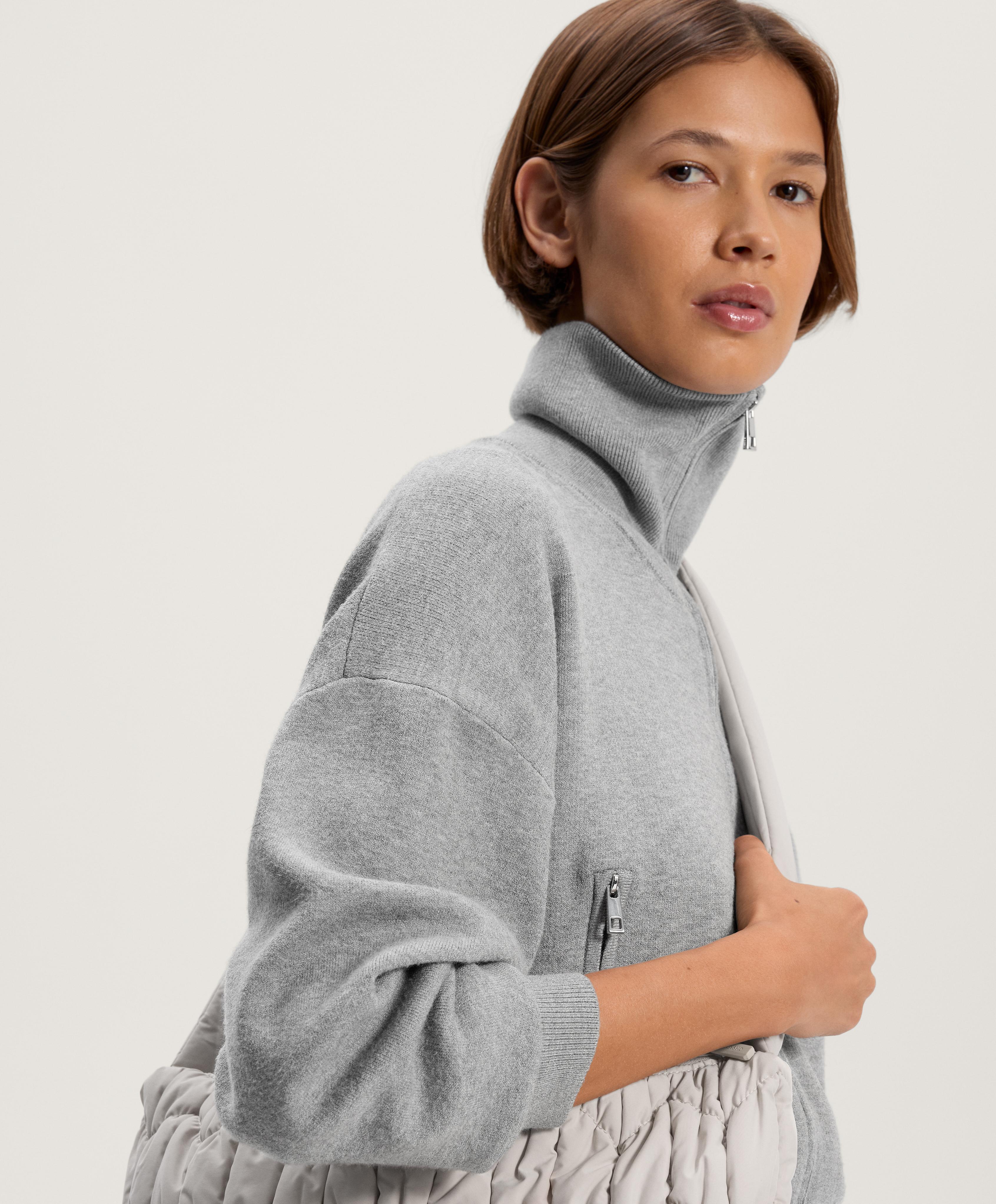 t.japan knit jacket グレー SWEATER KNIT FLEECE JACKET | Edwards Garment