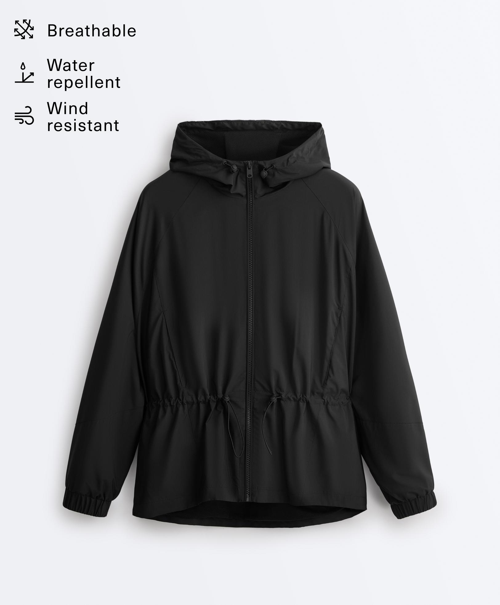 Water-repellent jacket — BLACK