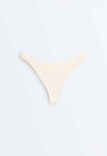 U-cut crinkle Brazilian bikini briefs — ECRU 8