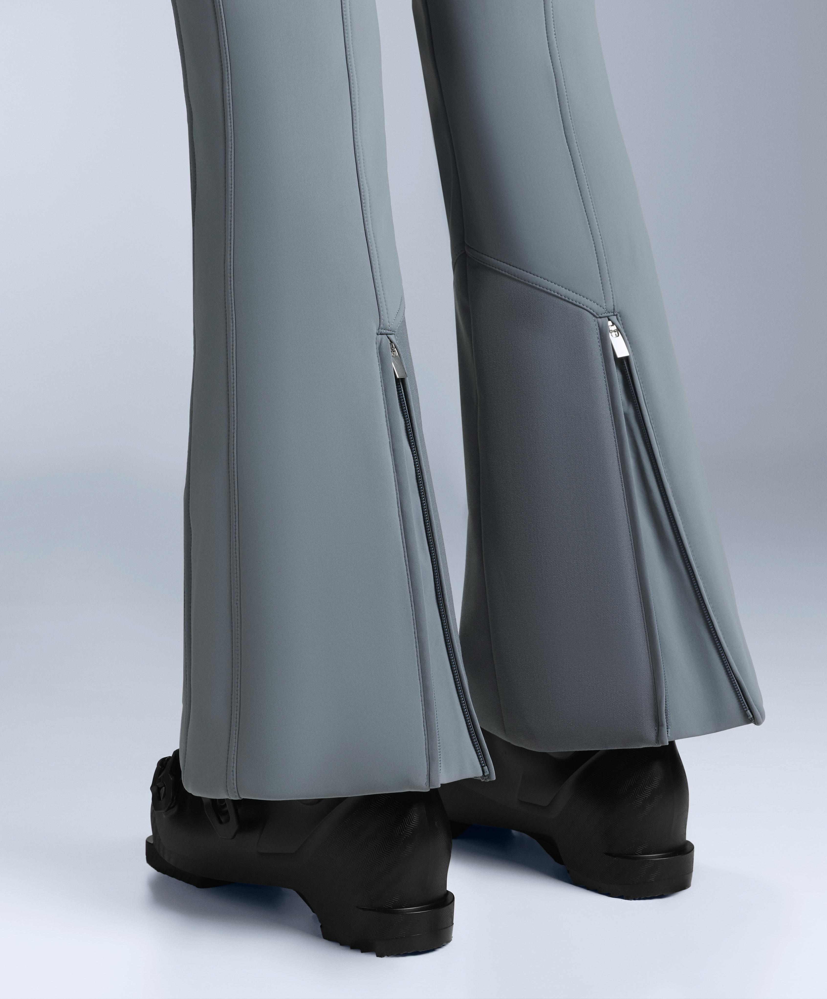Water-resistant high-rise flare stretch SKI trousers — GREY-BLUE