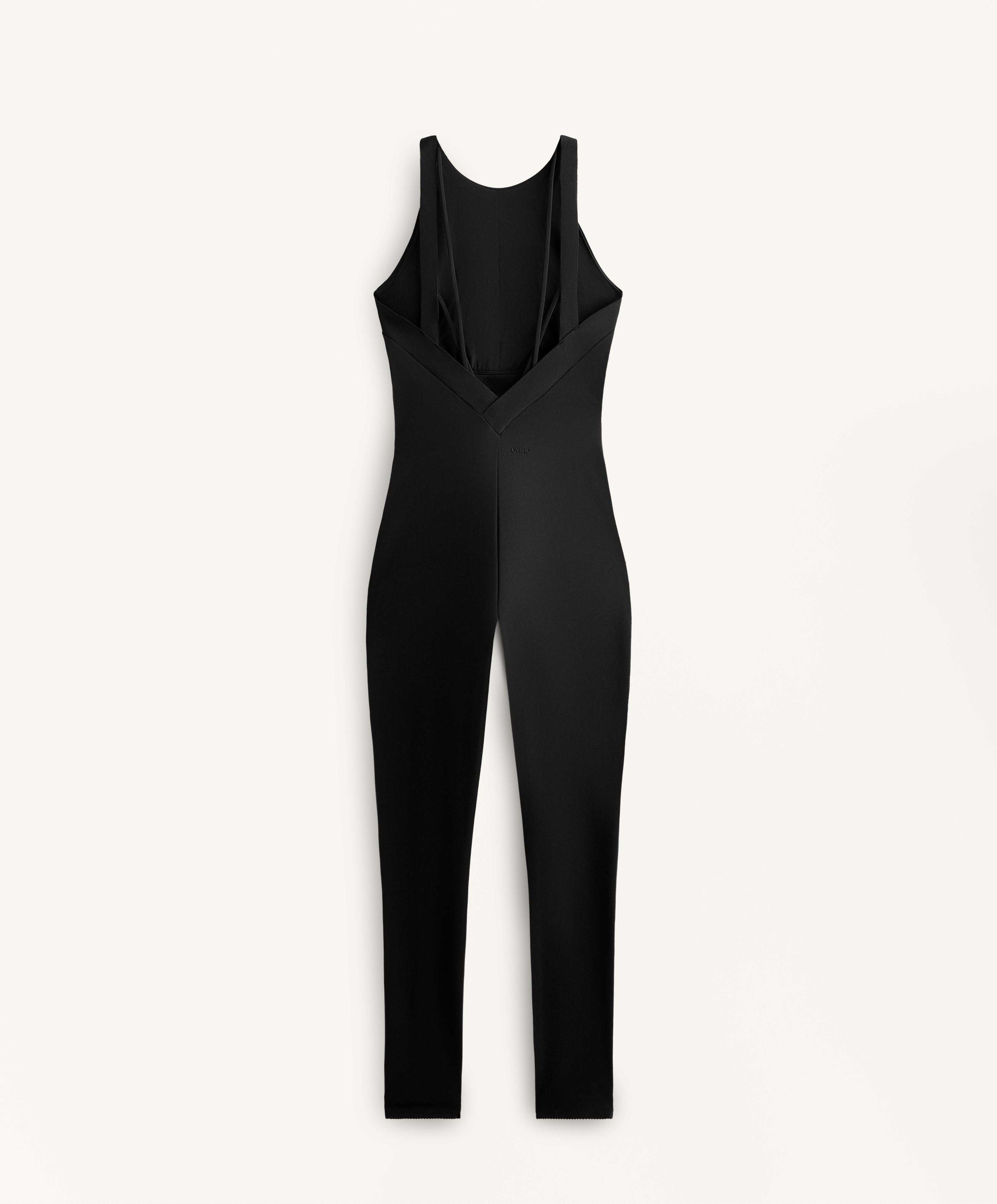 Compressive long jumpsuit with back straps | OYSHO Qatar