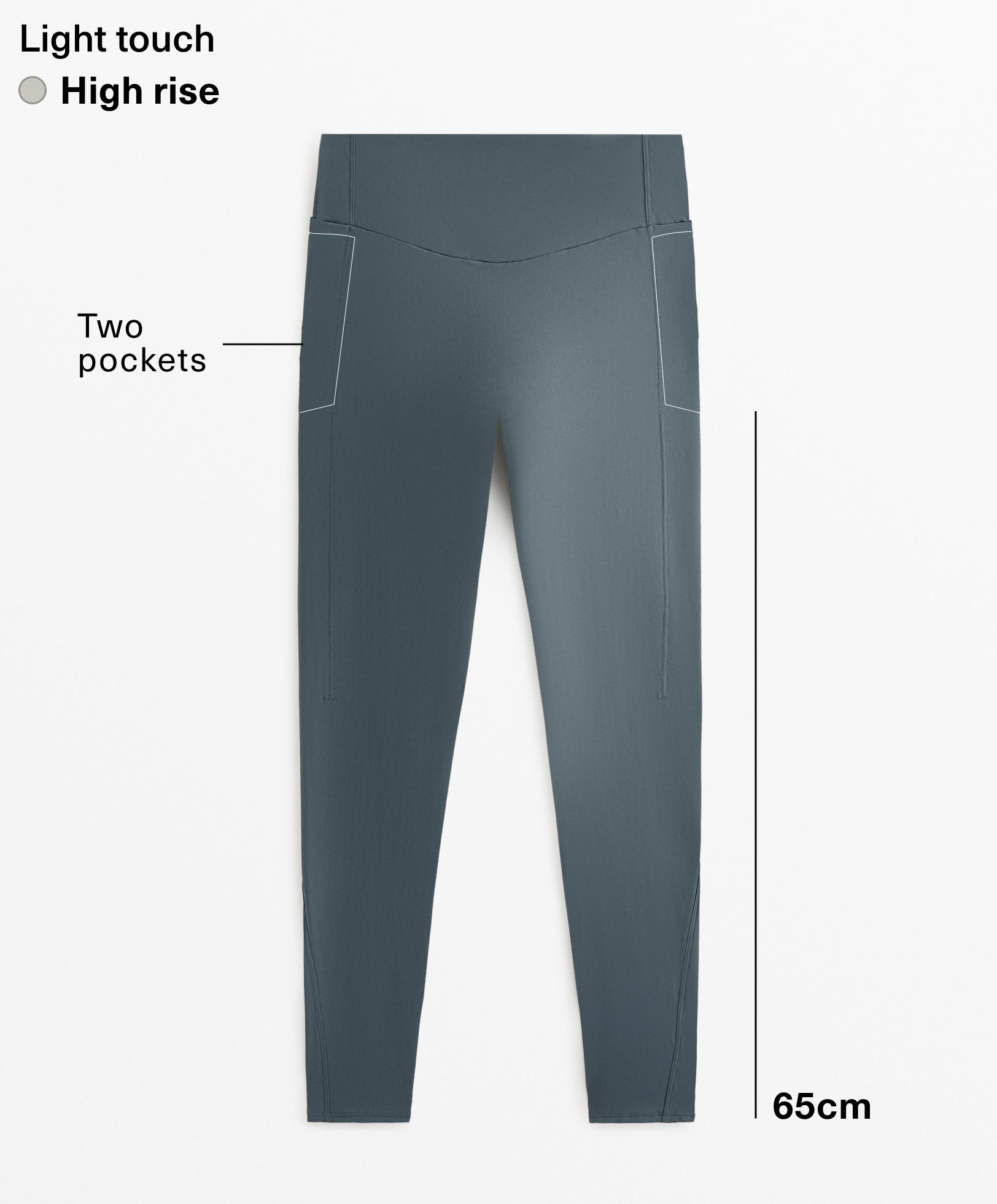Light touch high rise 65cm ankle-length leggings with pockets