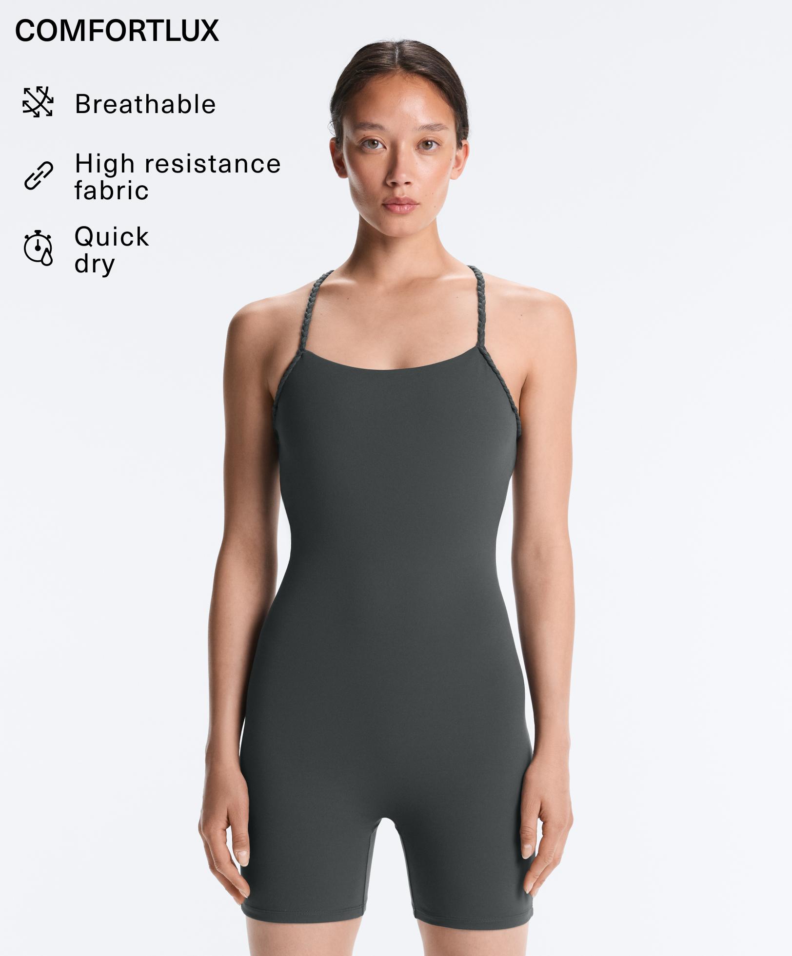 Comfortlux braided short jumpsuit — STEEL GREY