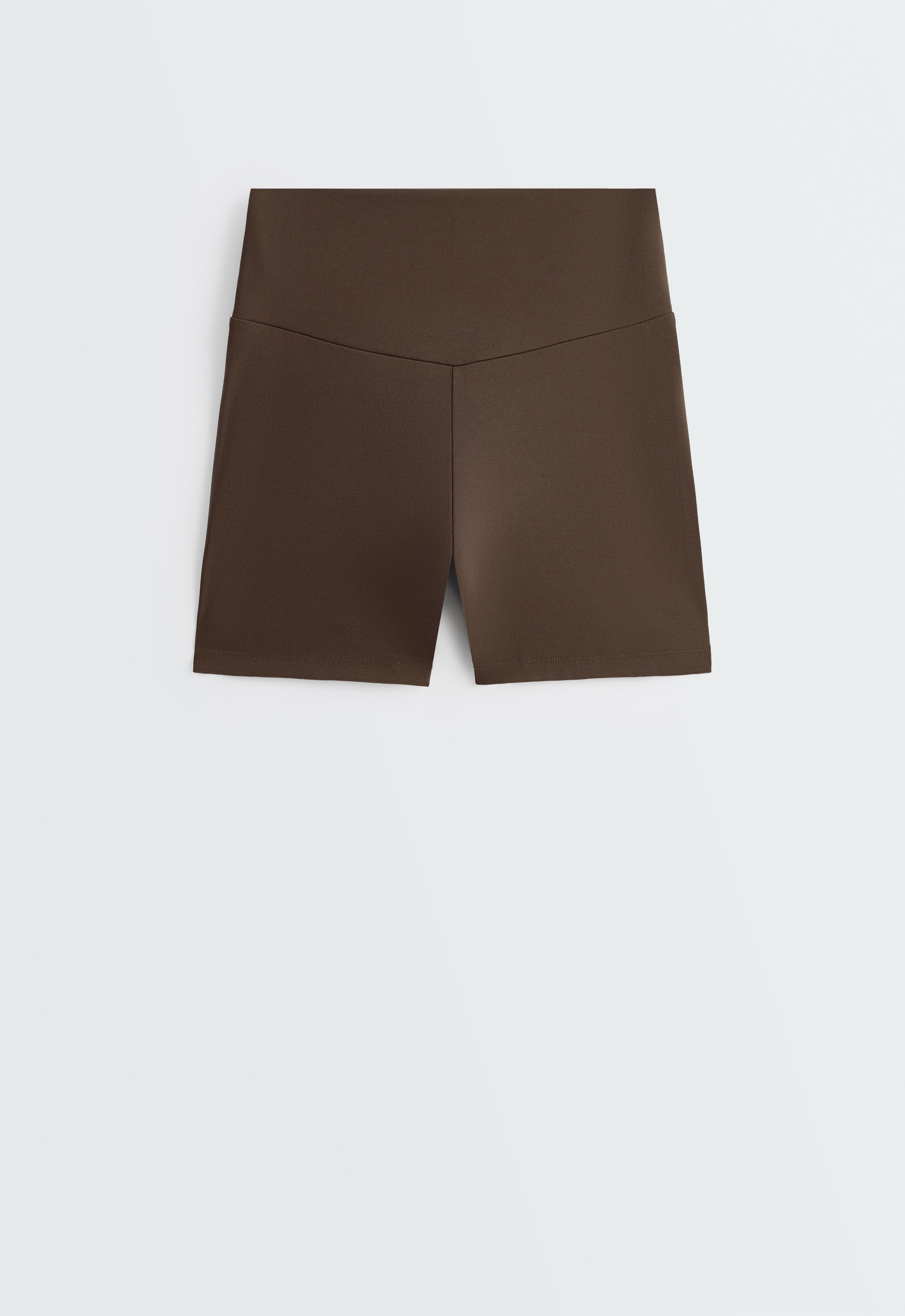 Comfortlux high-waisted 10cm hot pants — DARK BROWN