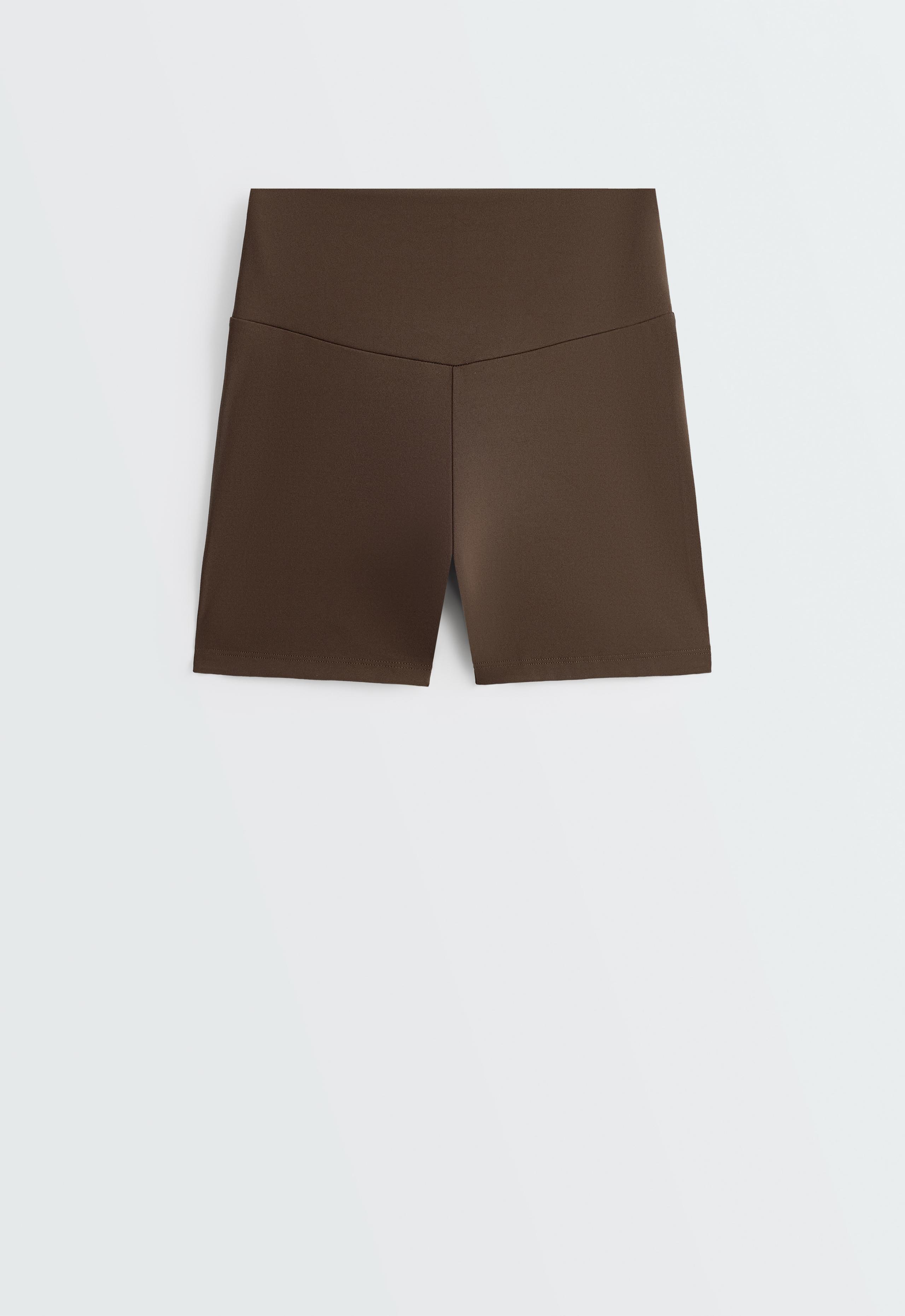 Comfortlux high-waisted 10cm hot pants - DARK BROWN