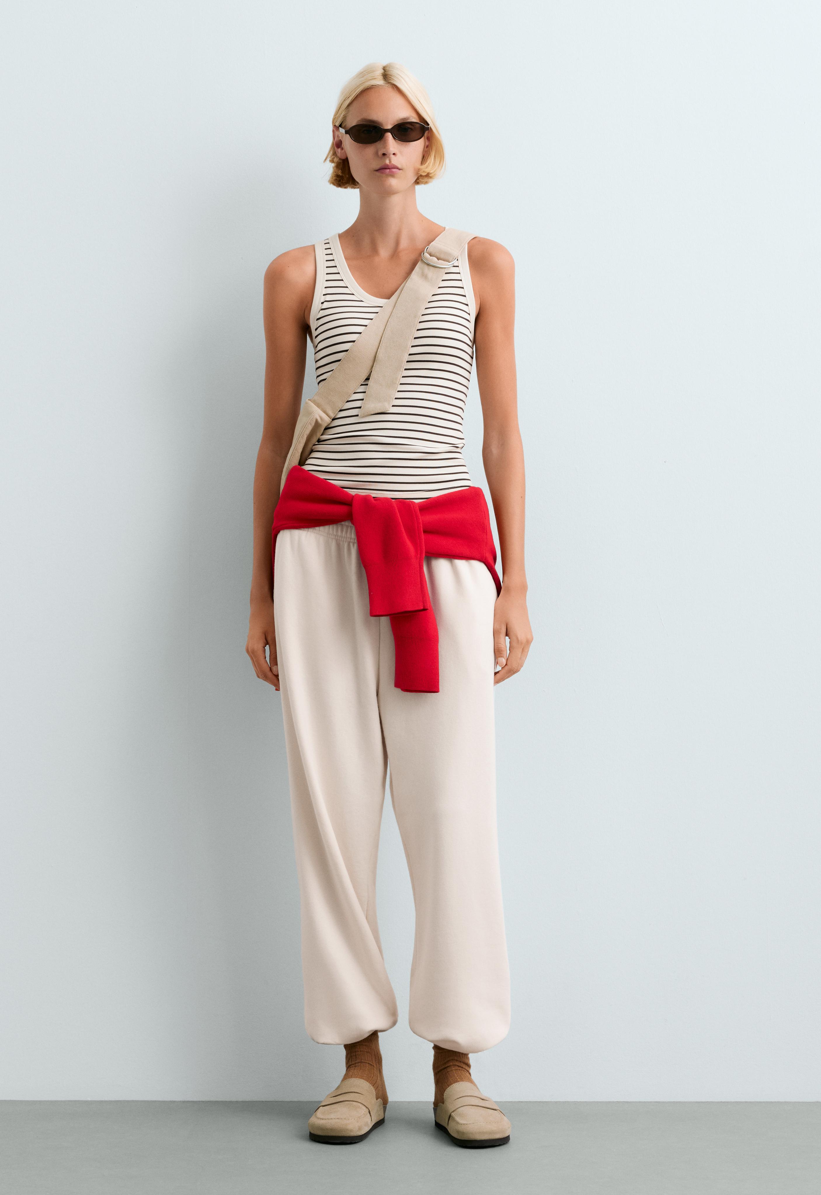 Long modal rib stripe tank top