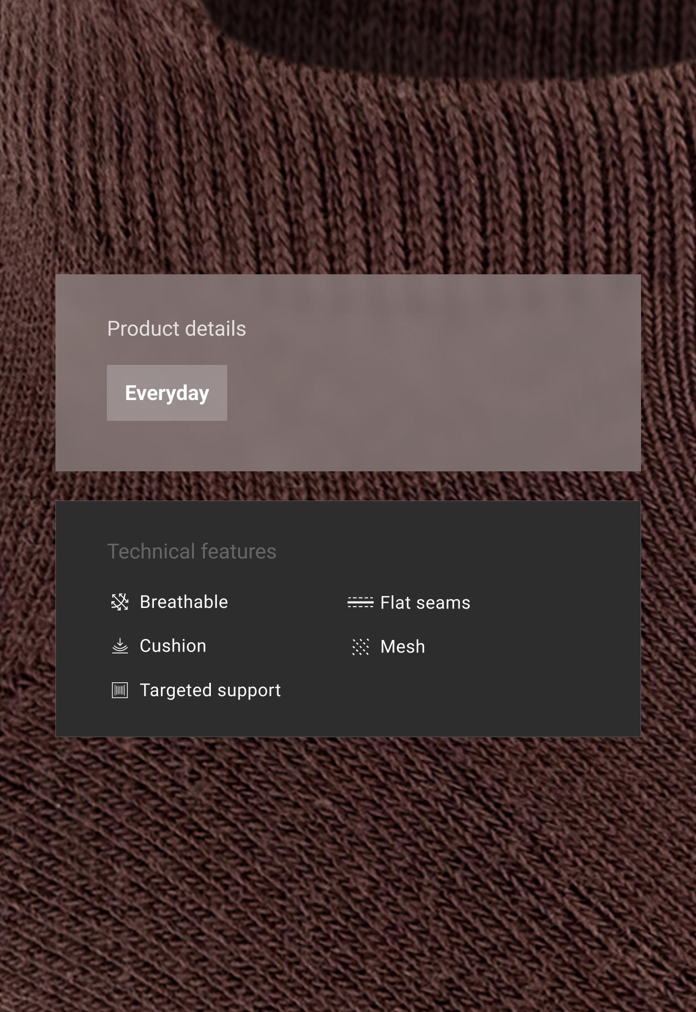 3 pairs of cotton blend sports sneaker socks with heel tab — CHOCOLATE
