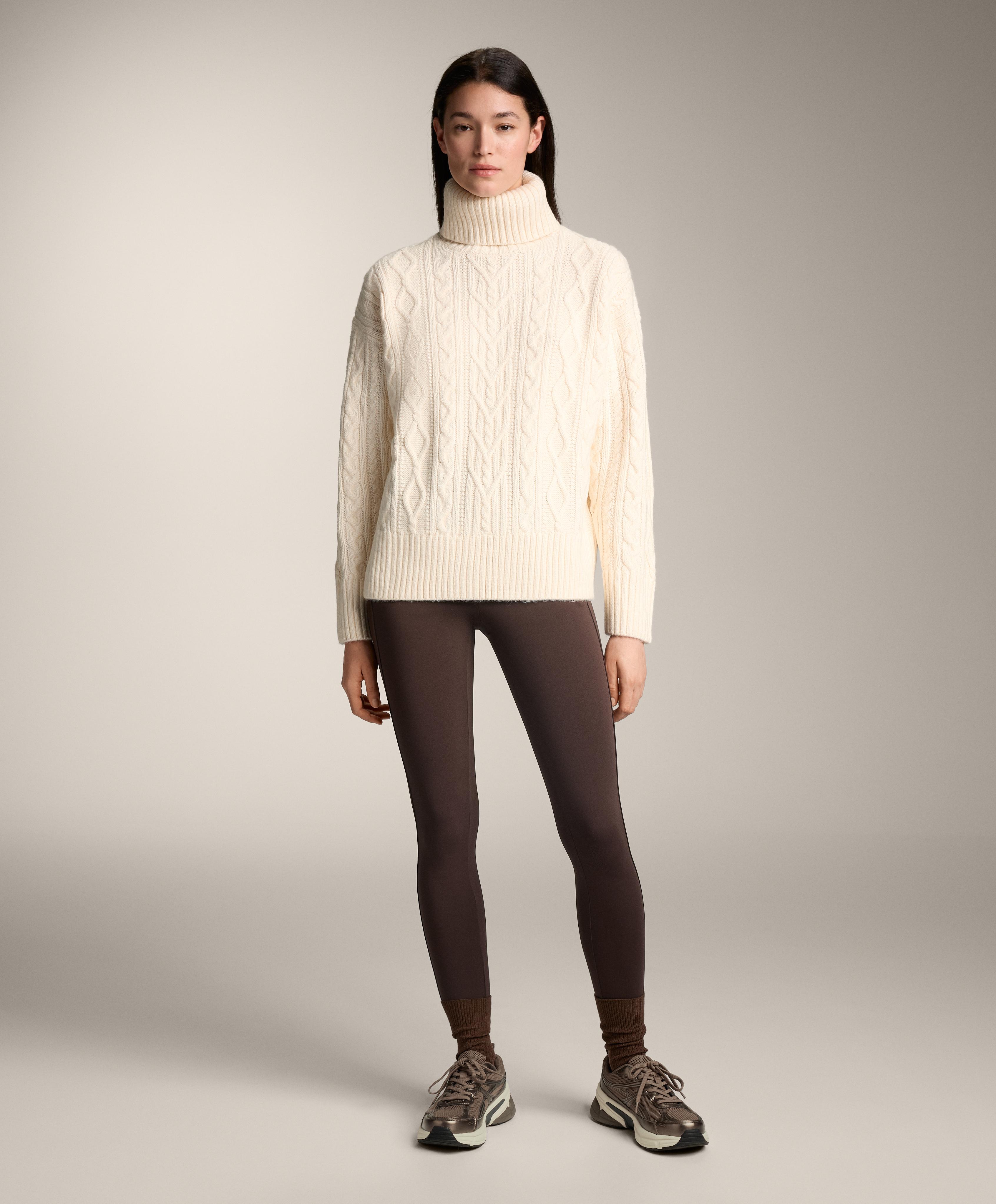 Cable knit high neck jumper - Sale