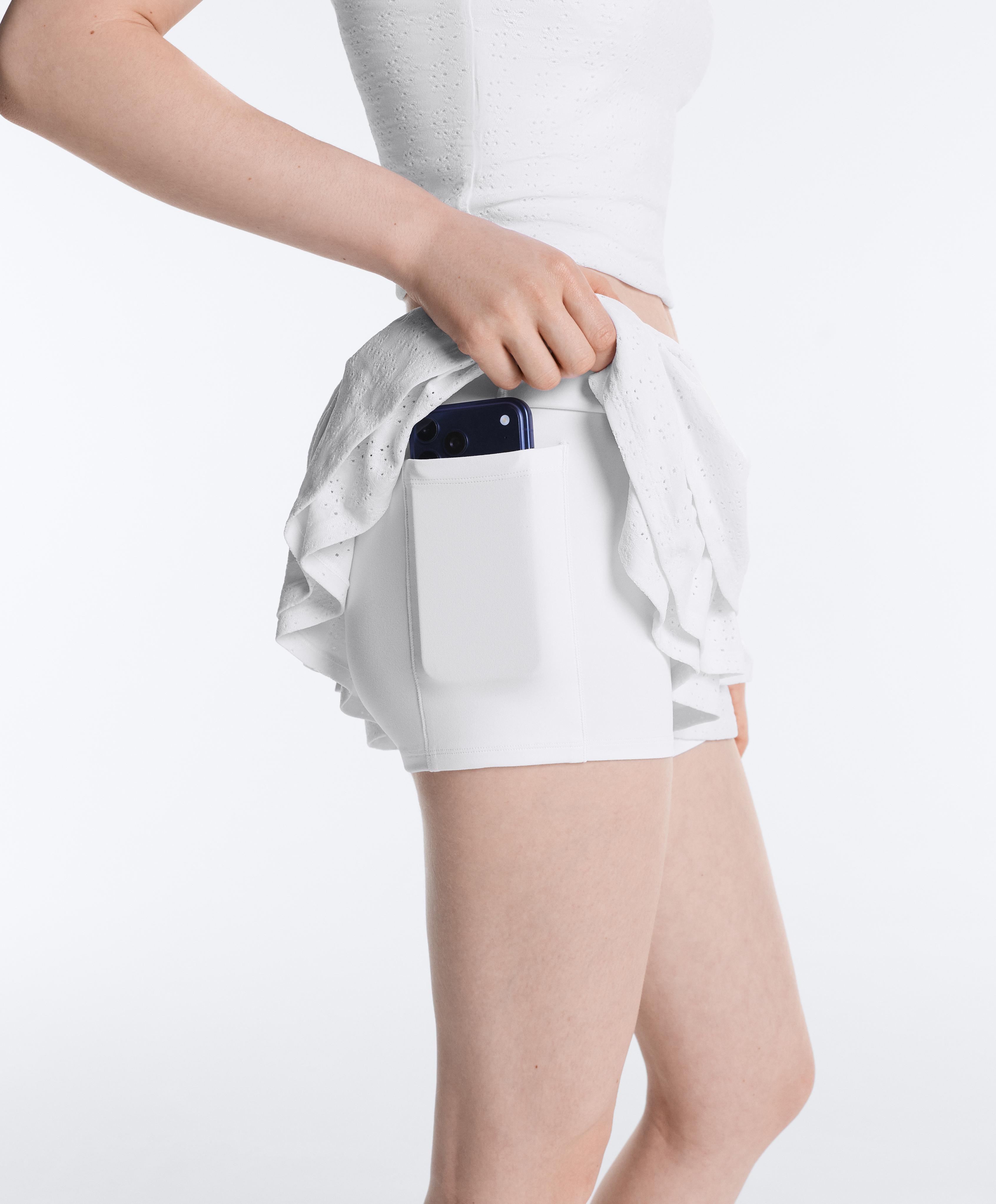 Comfortlux embroidered short skirt — WHITE
