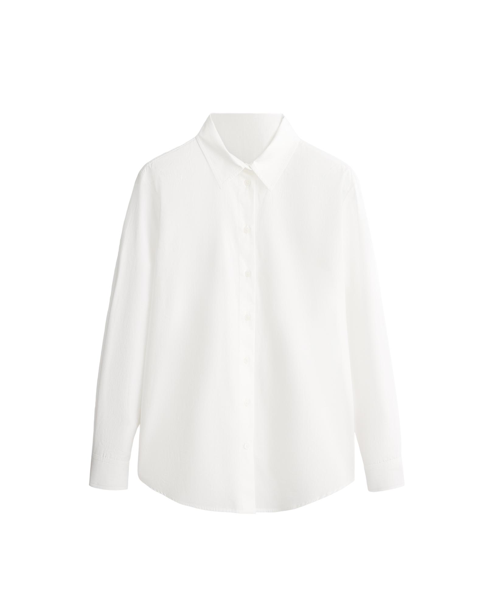 100% cotton long-sleeved shirt — WHITE