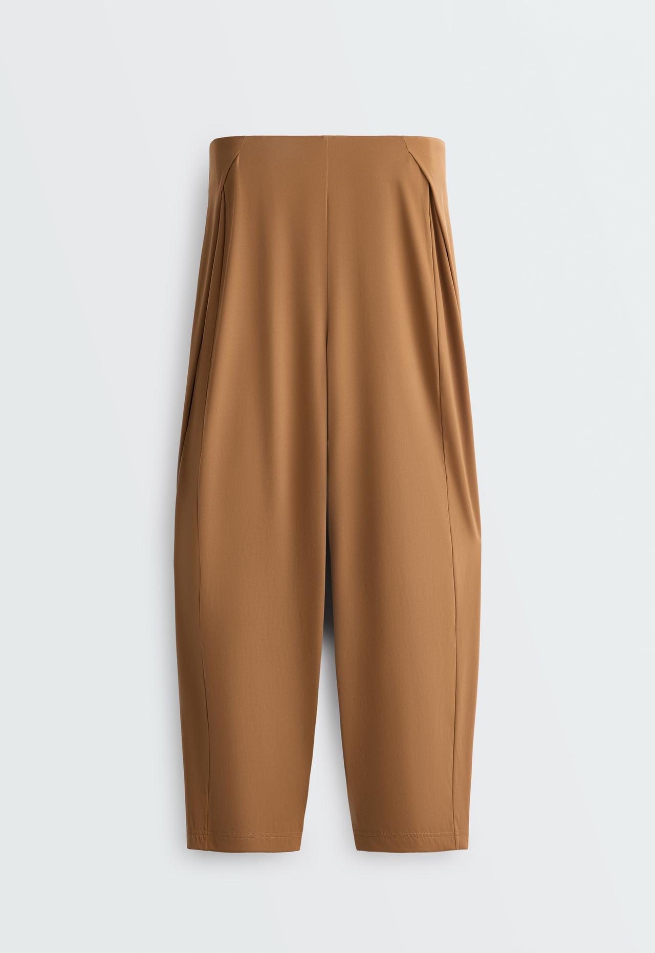 Light Touch high-rise long Barrel trousers — TOFFEE