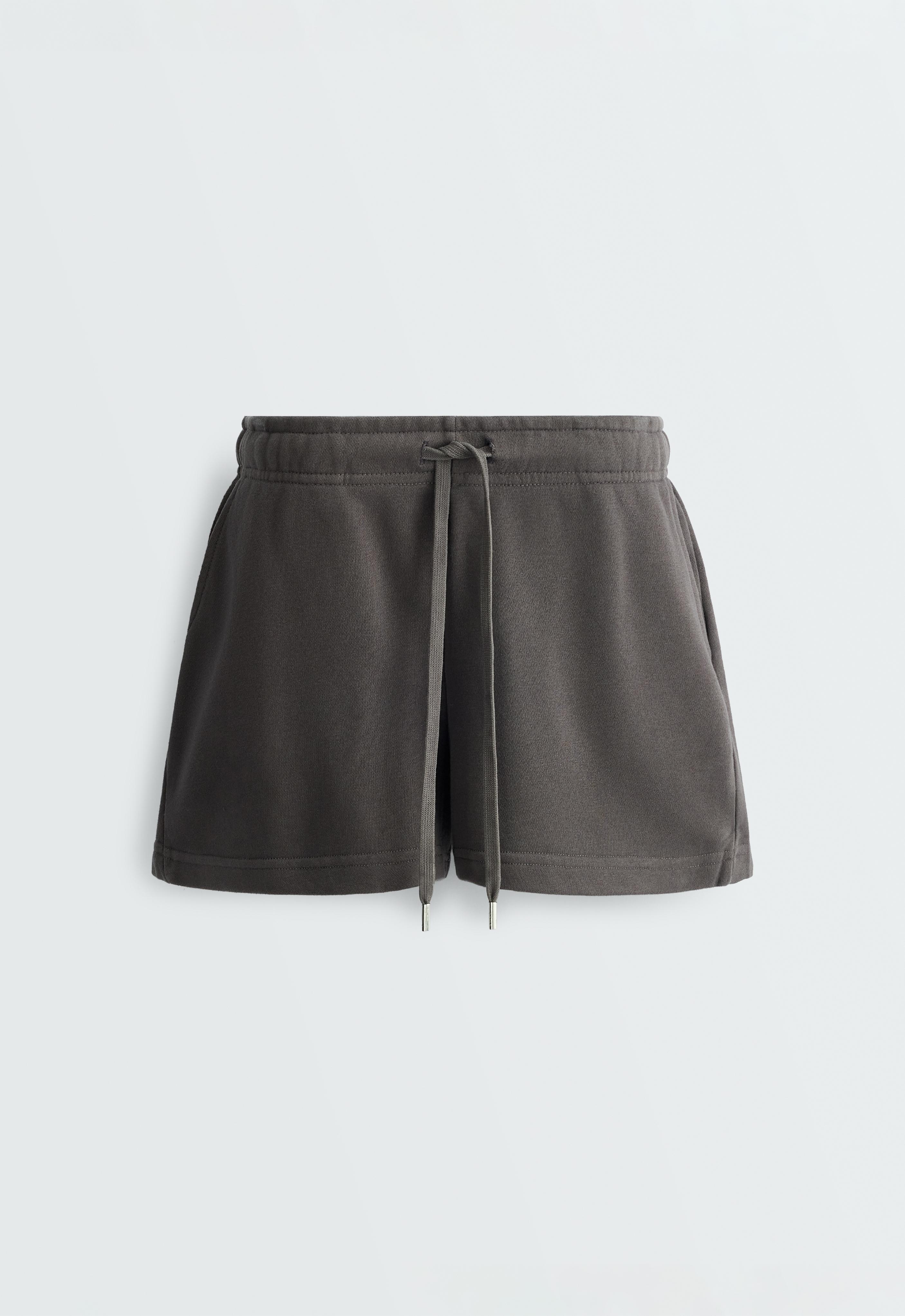 Cotton blend fleece shorts — ANTHRACITE