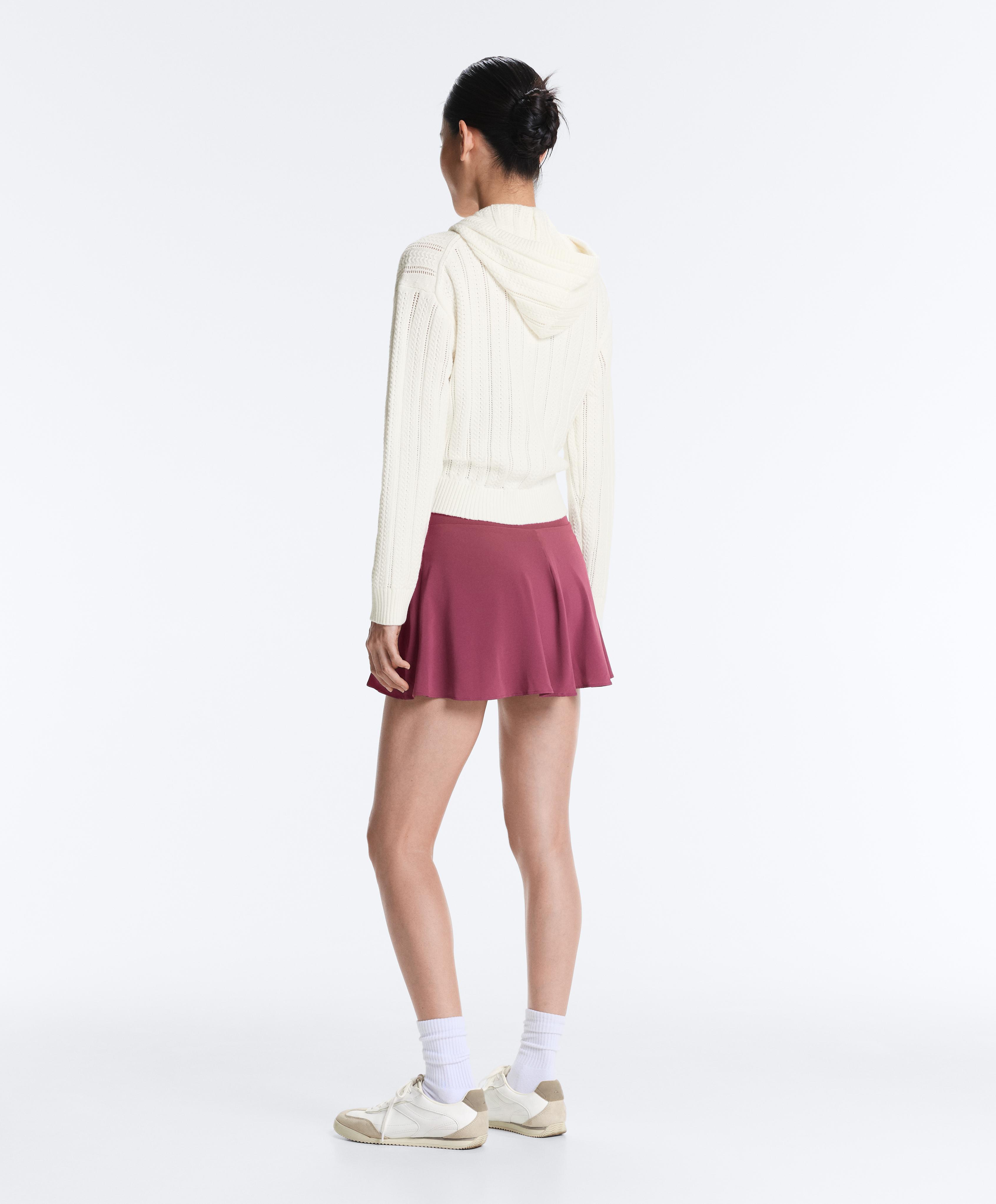 Openwork knit hooded jacket — WHITE 