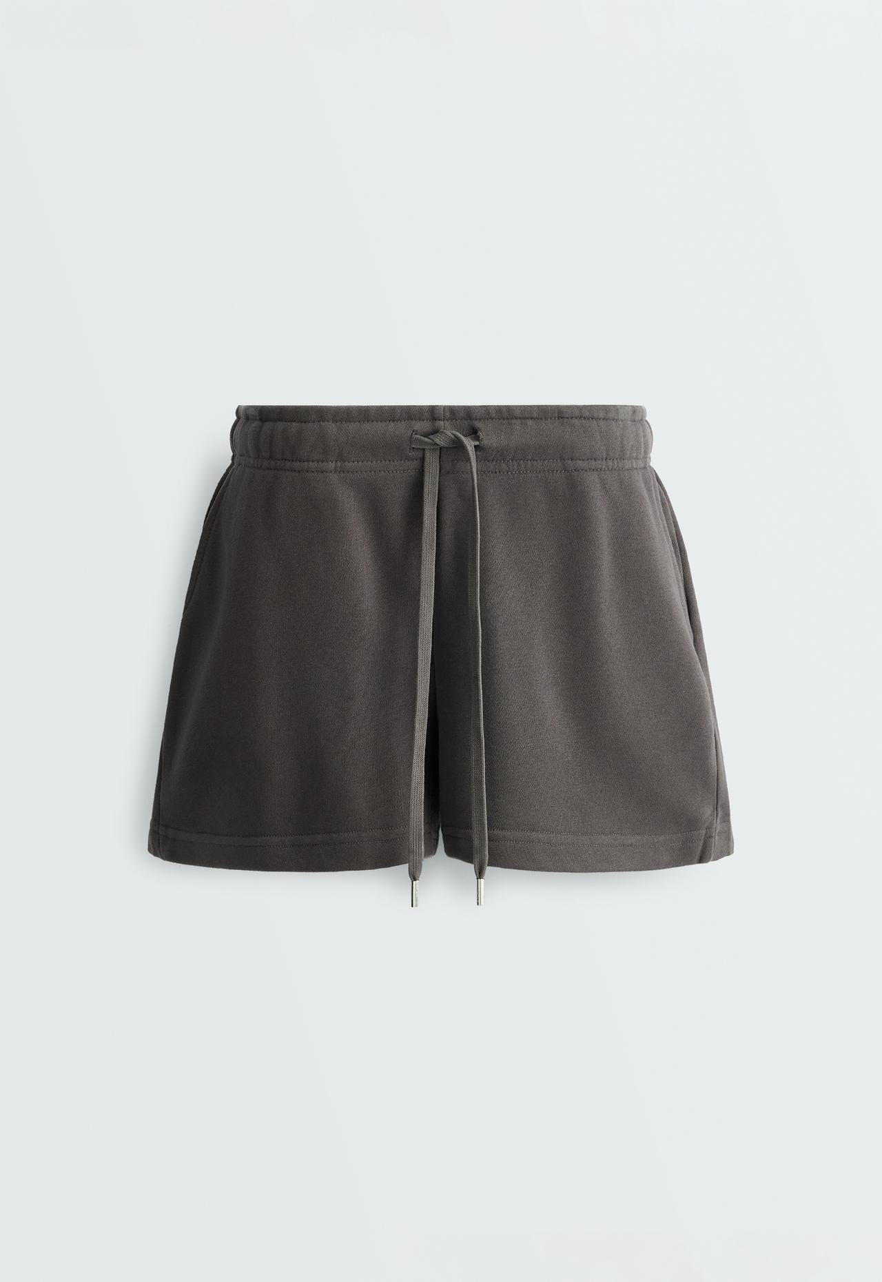Cotton blend fleece shorts — ANTHRACITE