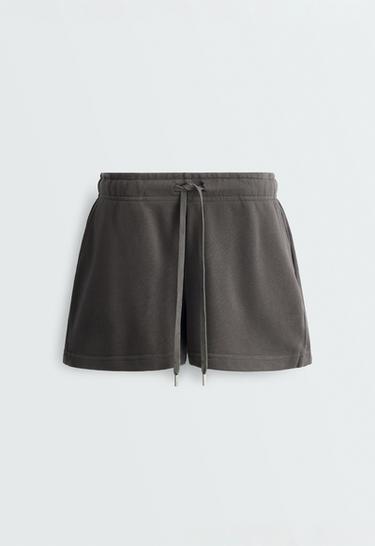Cotton blend fleece shorts — ANTHRACITE 6