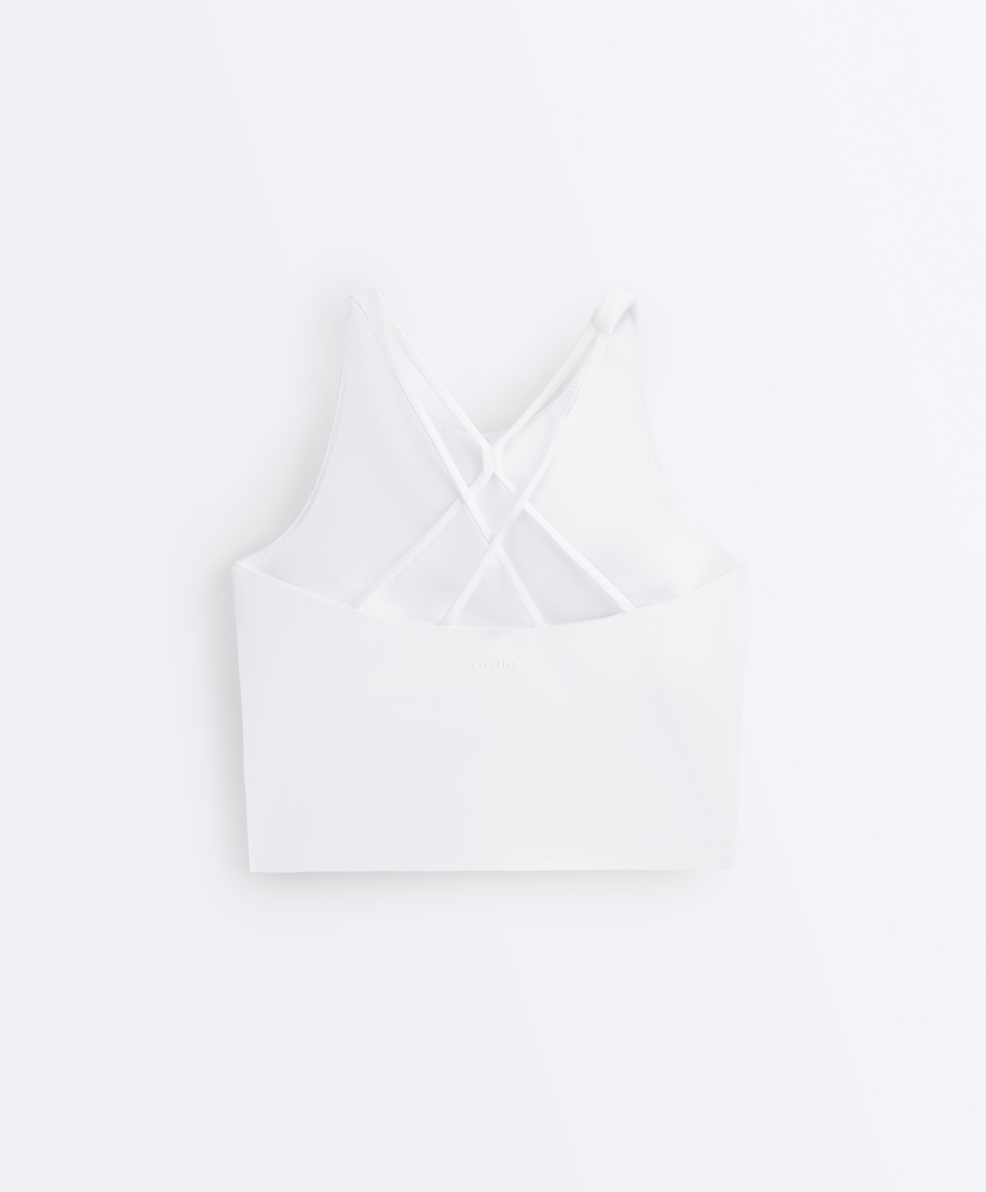 Comfortlux strappy tank top with cups — WHITE
