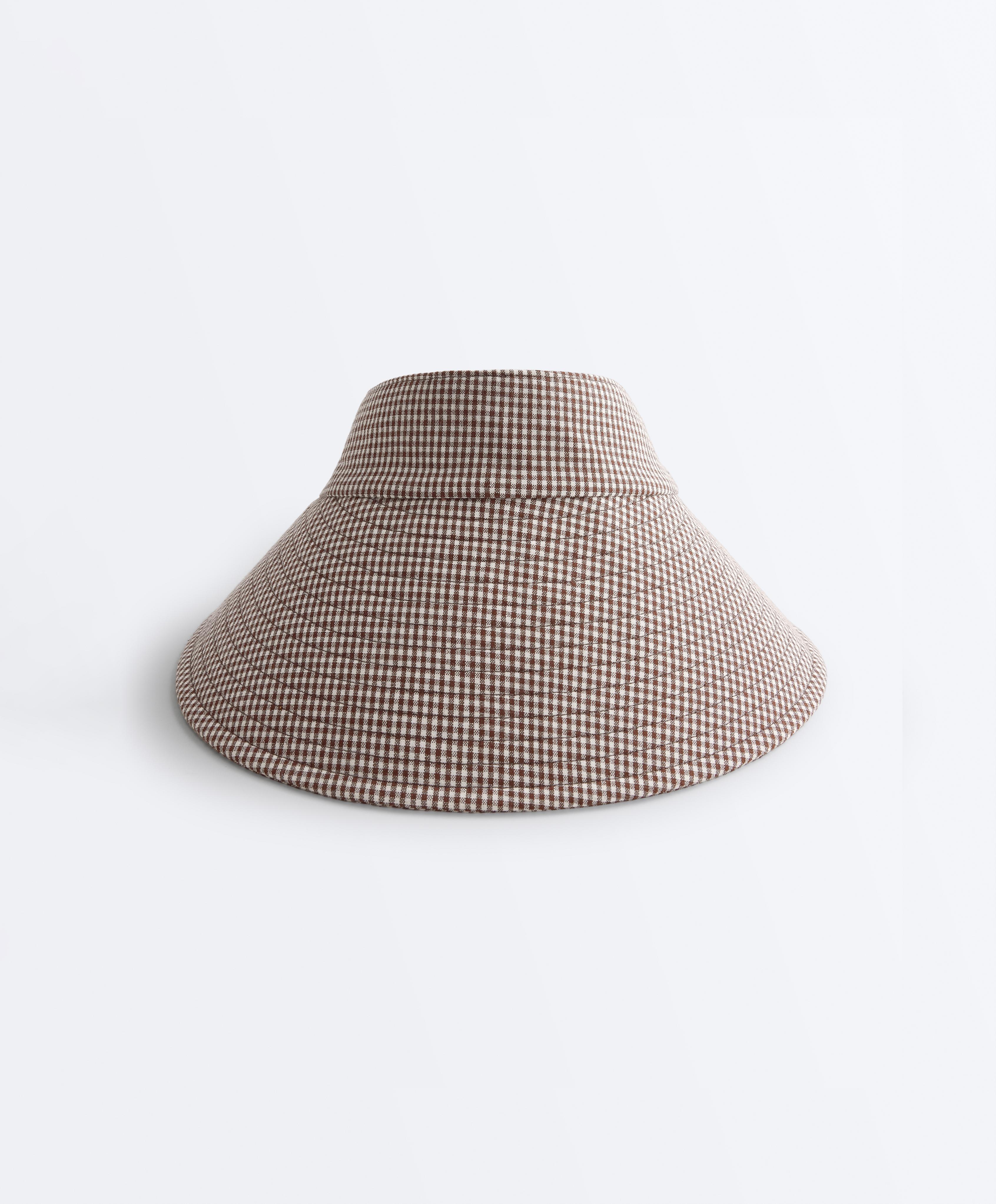 Gingham visor — BROWN