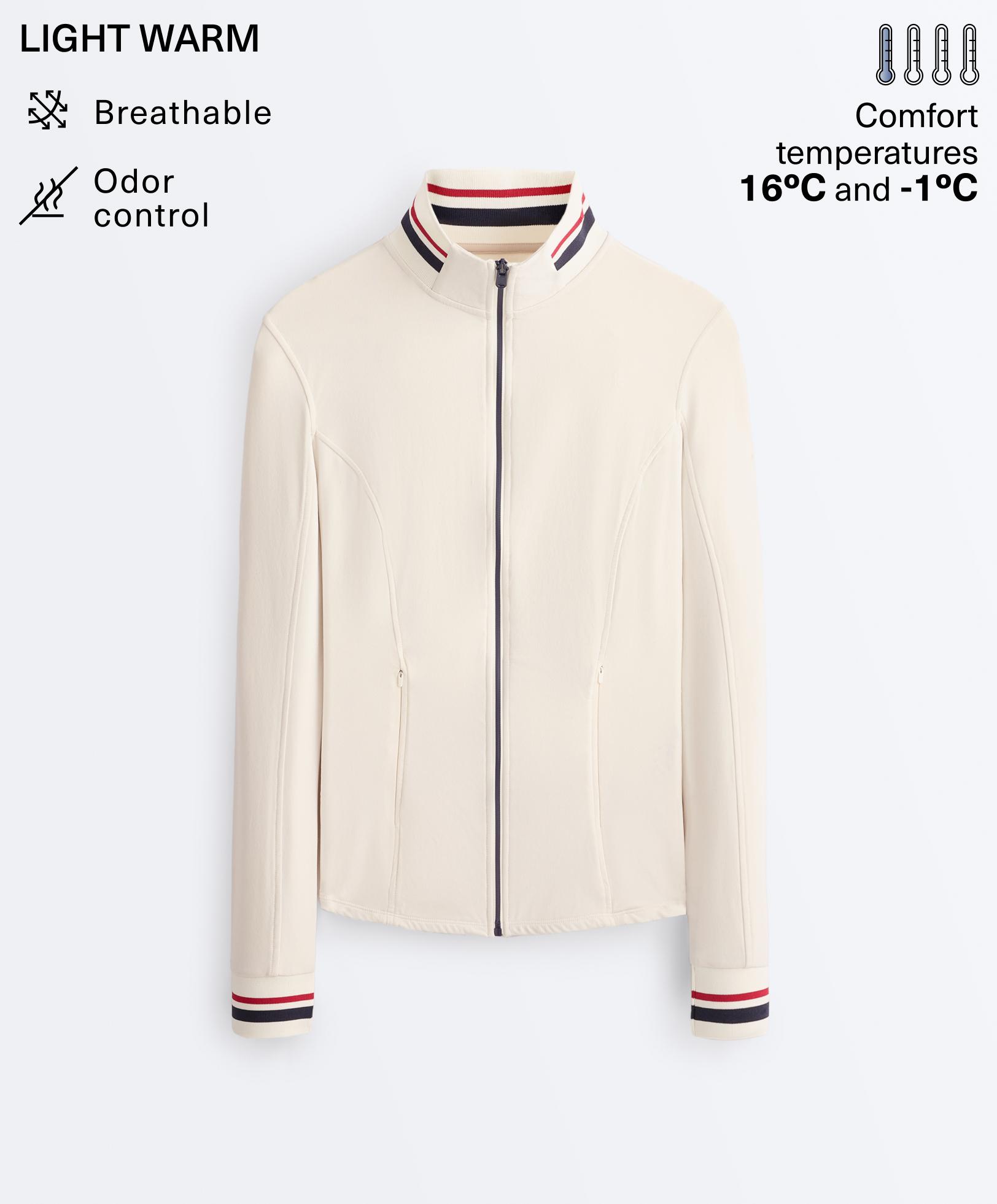 Light warm technical rubber jacket — PALE ECRU